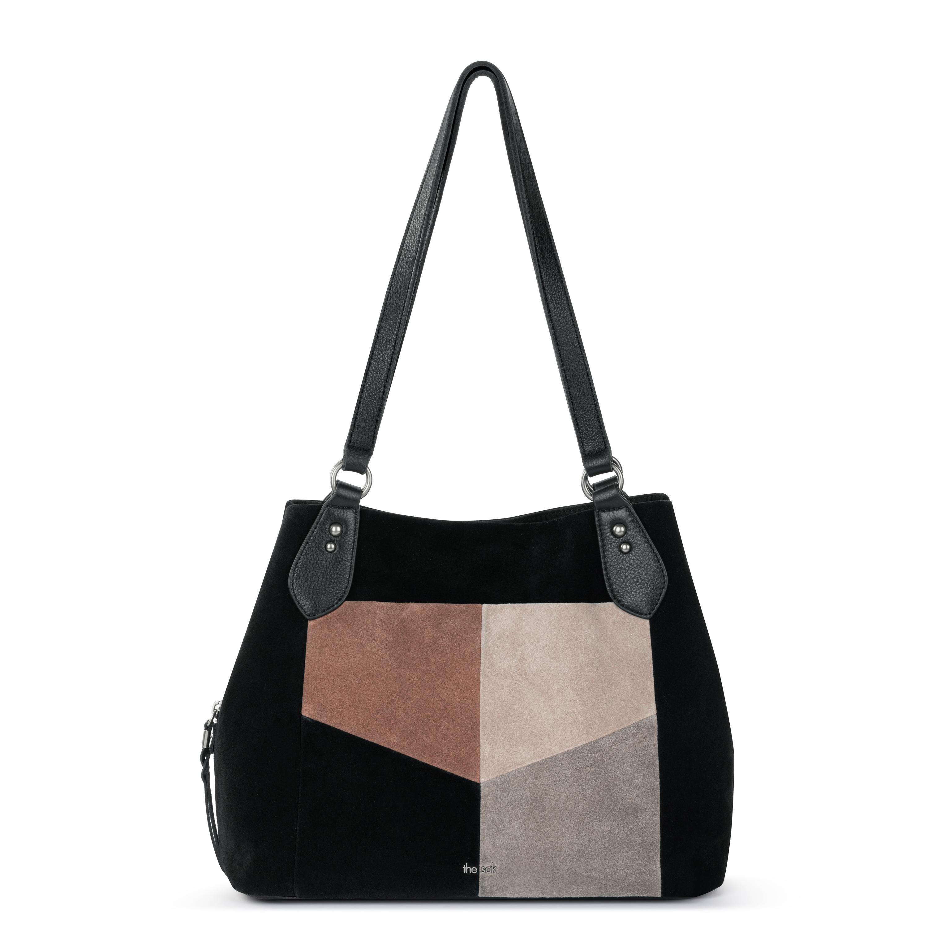 The Sak Melrose Satchel - Leather - Neutral Suede Block
