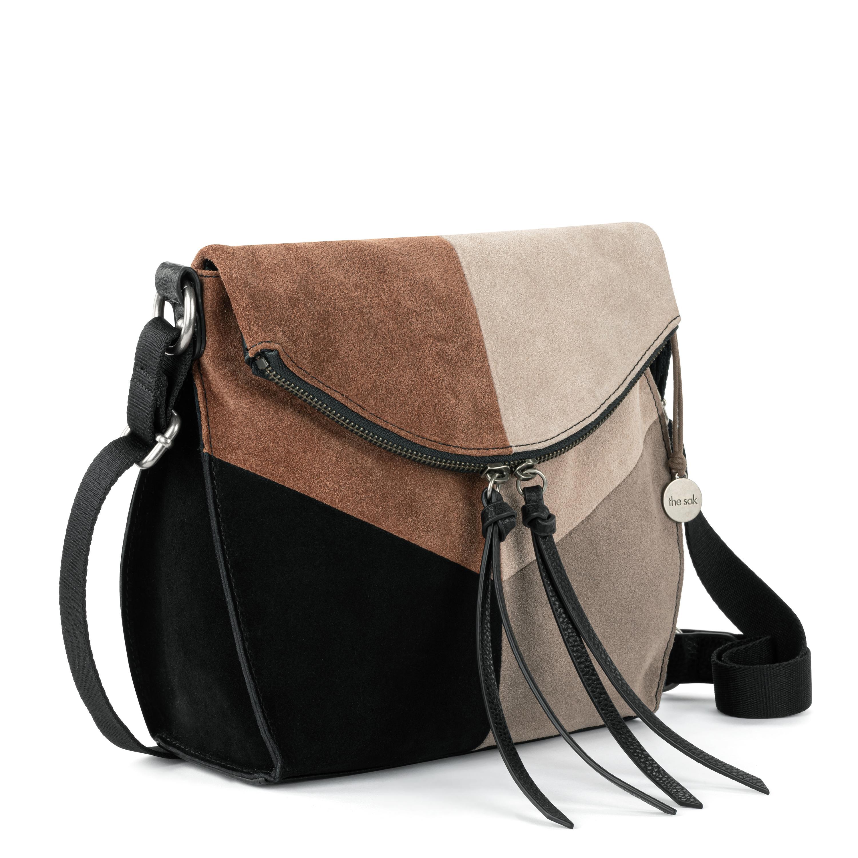 The Sak Silverlake Flap Crossbody - Leather - Neutral Suede Block