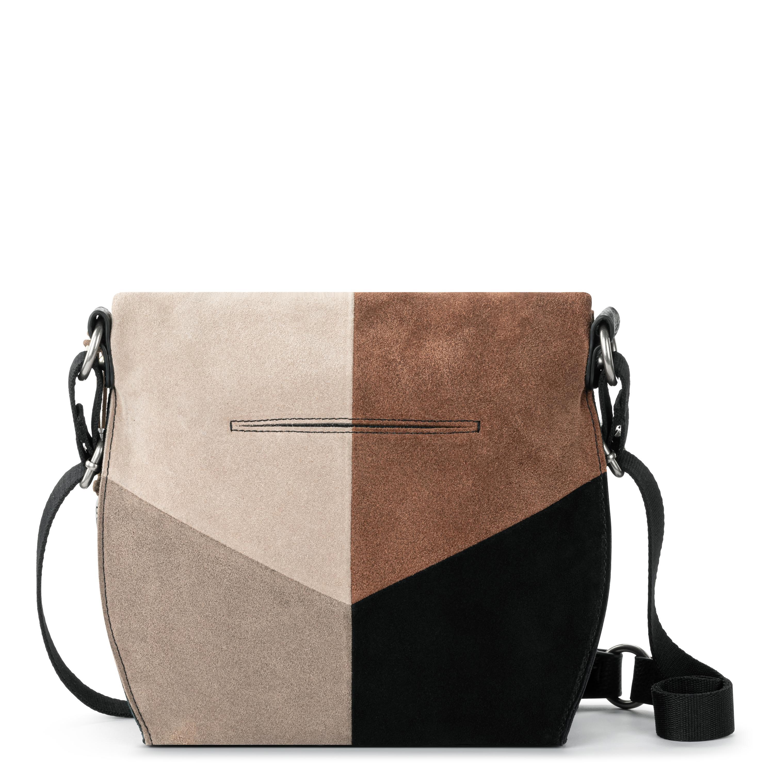 The Sak Silverlake Flap Crossbody - Leather - Neutral Suede Block