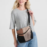 The Sak Silverlake Flap Crossbody - Leather - Neutral Suede Block