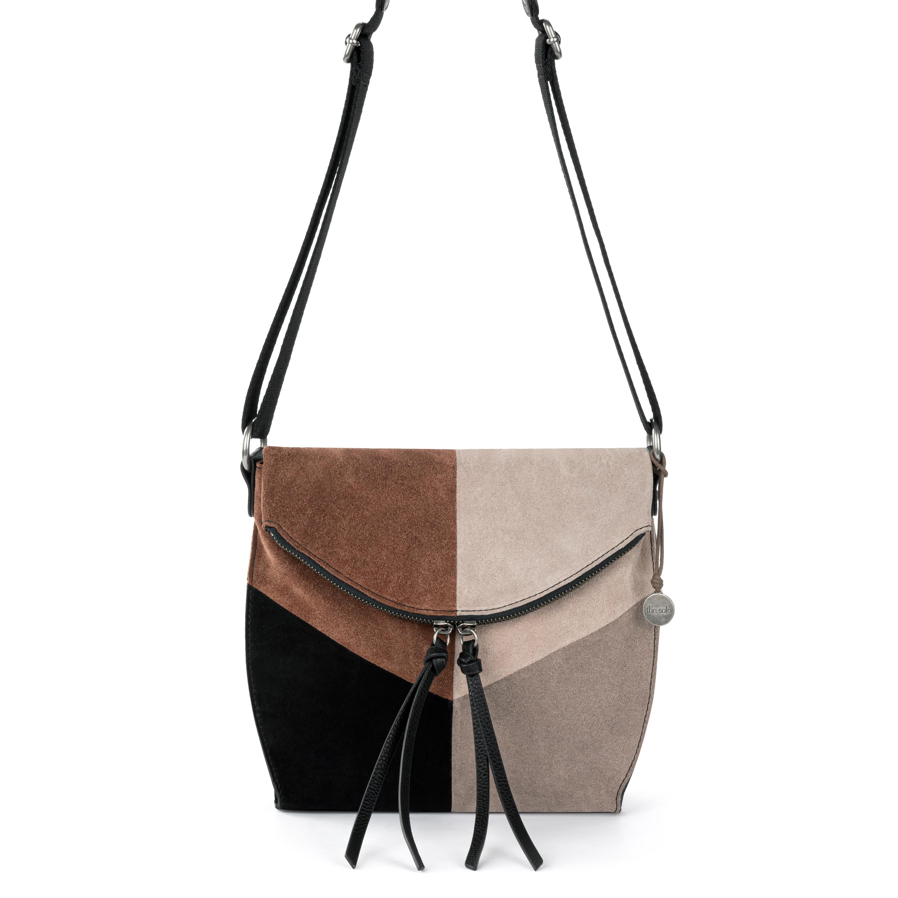 The Sak Silverlake Flap Crossbody - Leather - Neutral Suede Block