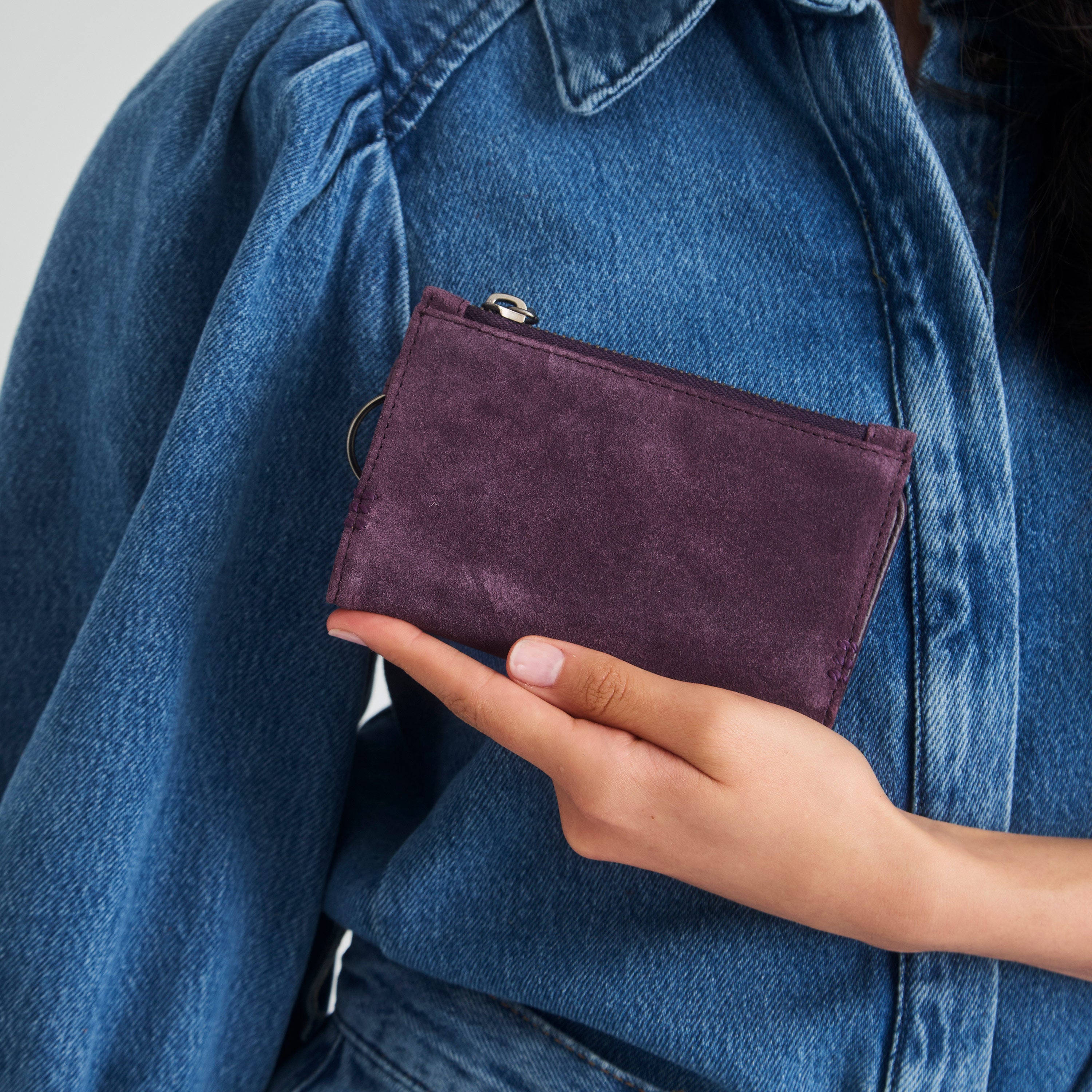 The Sak Encino Essential Wallet - Leather - Aubergine Suede