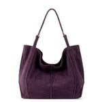 The Sak Los Feliz Large Tote Pouch 3 Piece Set - Leather - Aubergine Suede