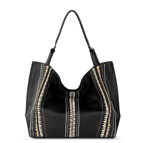 The Sak Los Feliz Large Tote - Leather - Black Neutral Seminyak