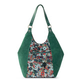 The Sak Roma Shopper - Leather - Emerald Mojave Garden