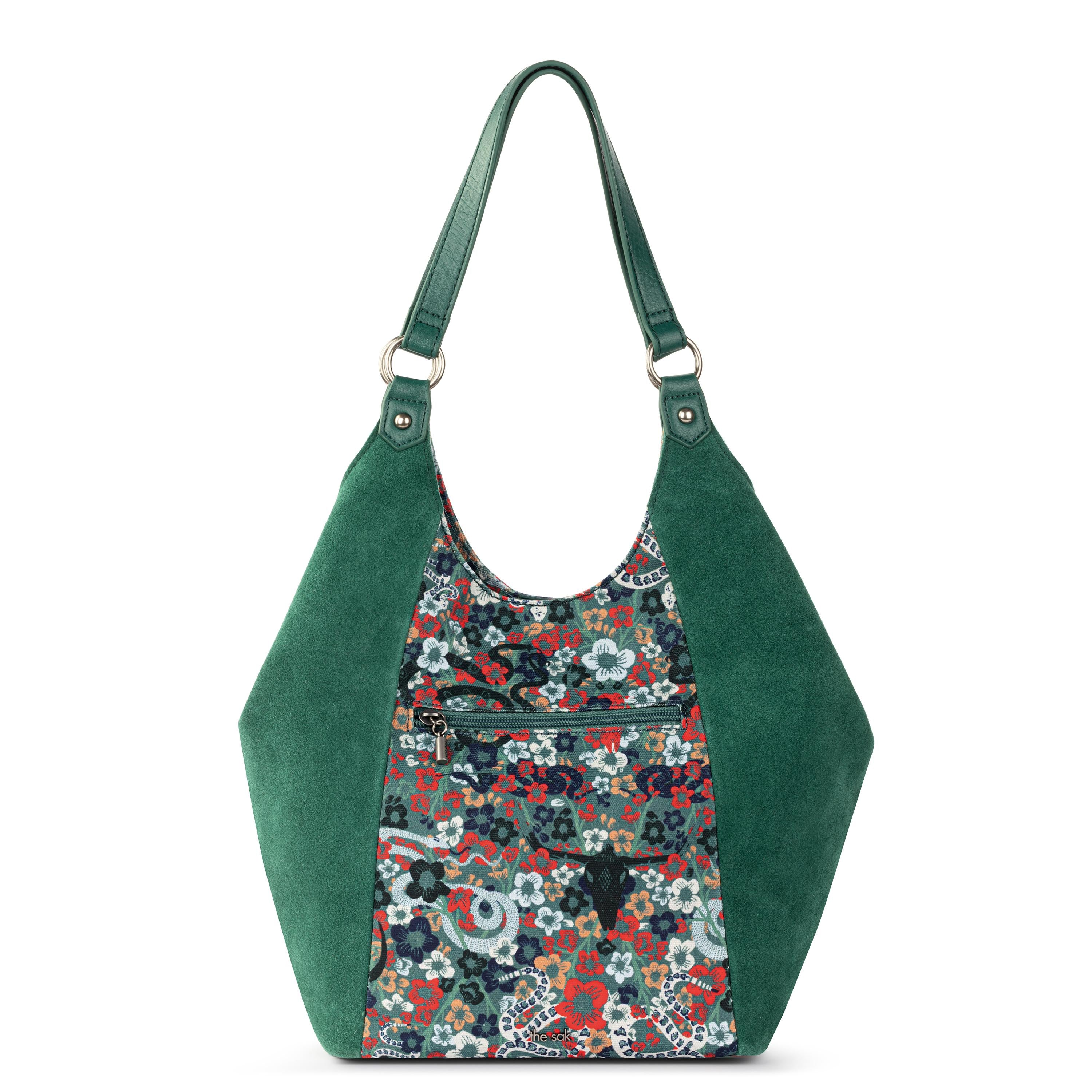 The Sak Roma Shopper - Leather - Emerald Mojave Garden