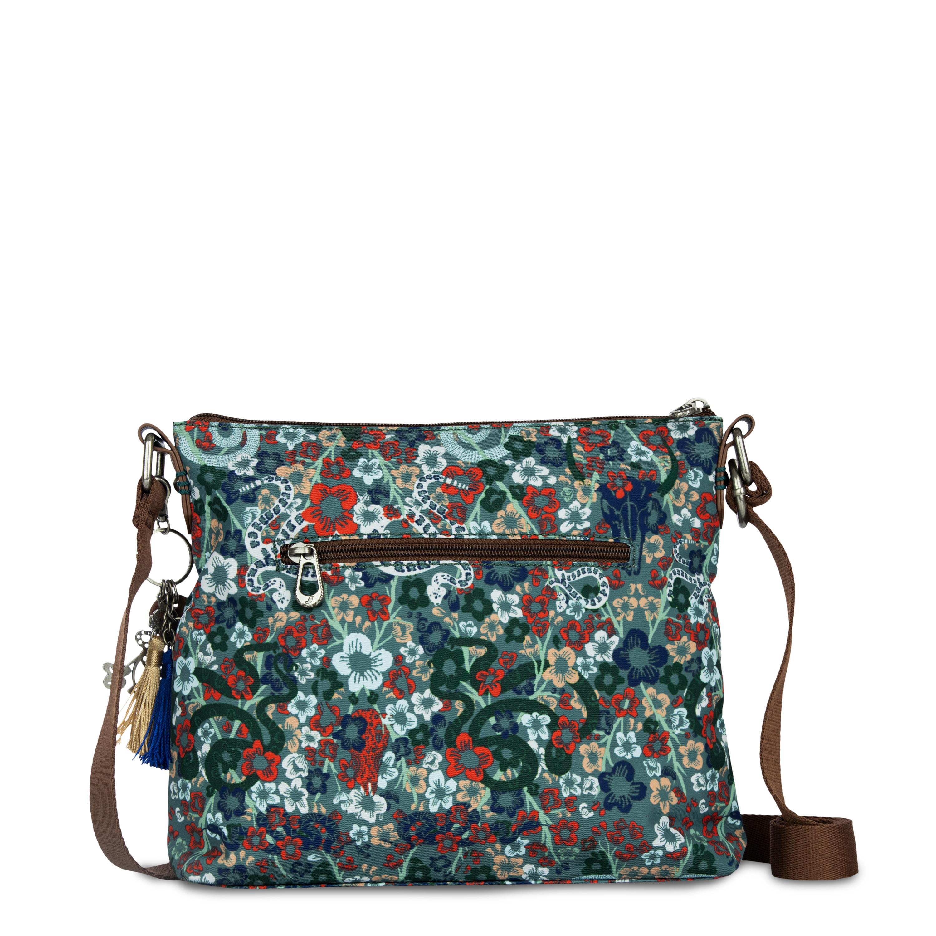 Sakroots Basic Crossbody - EcoTwill - Emerald Mojave Garden
