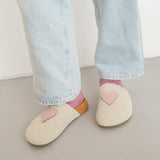 The Sak Bolinas Clog - Hand Crochet - Ecru Rosewood Heart