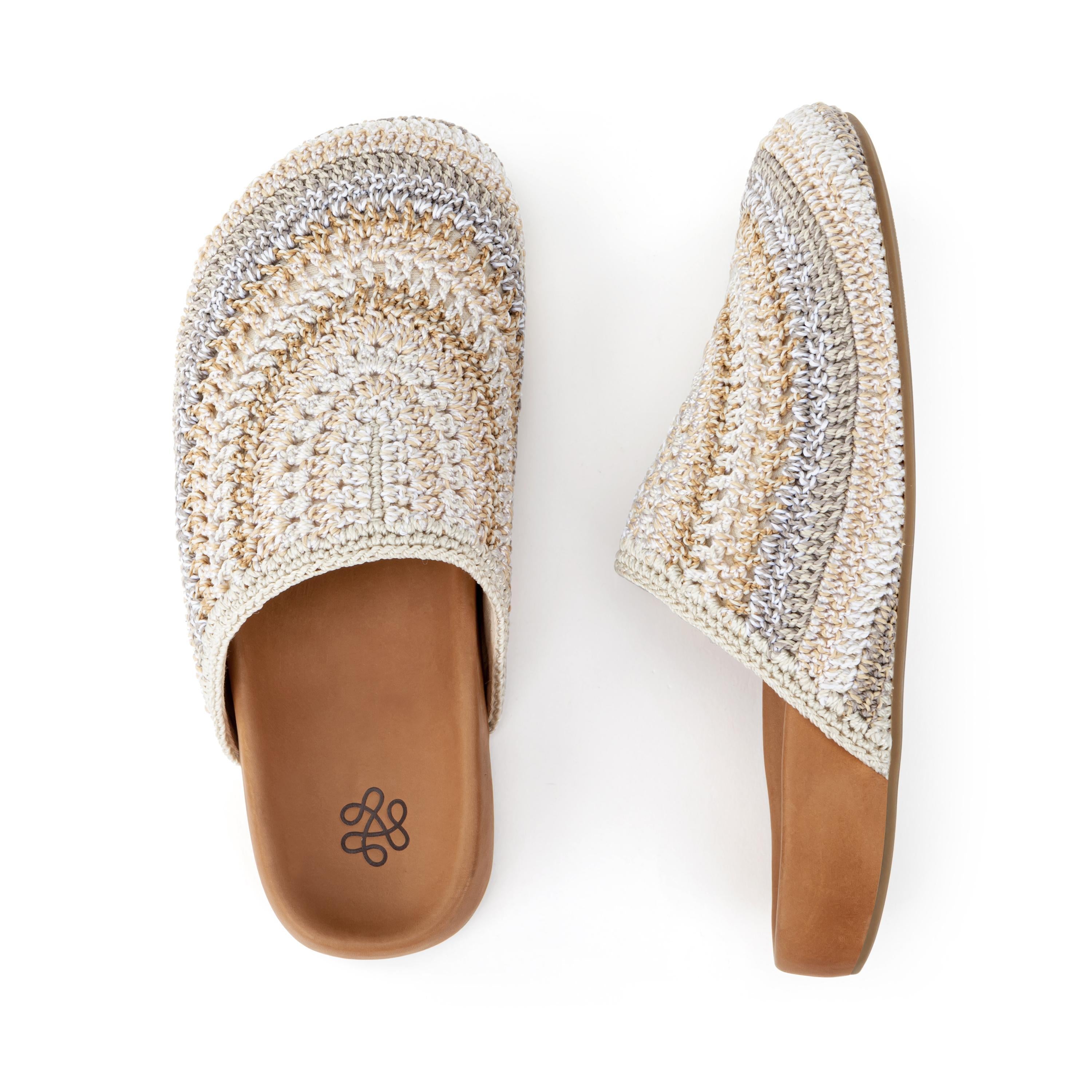 The Sak Bolinas Clog - Hand Crochet - Sand Stripe