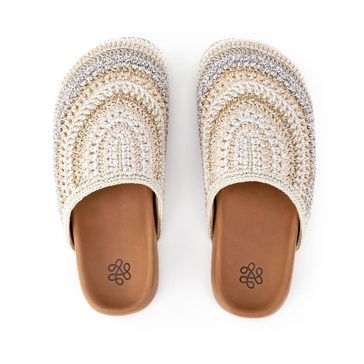 Bolinas Clog in Sand Stripe Crochet