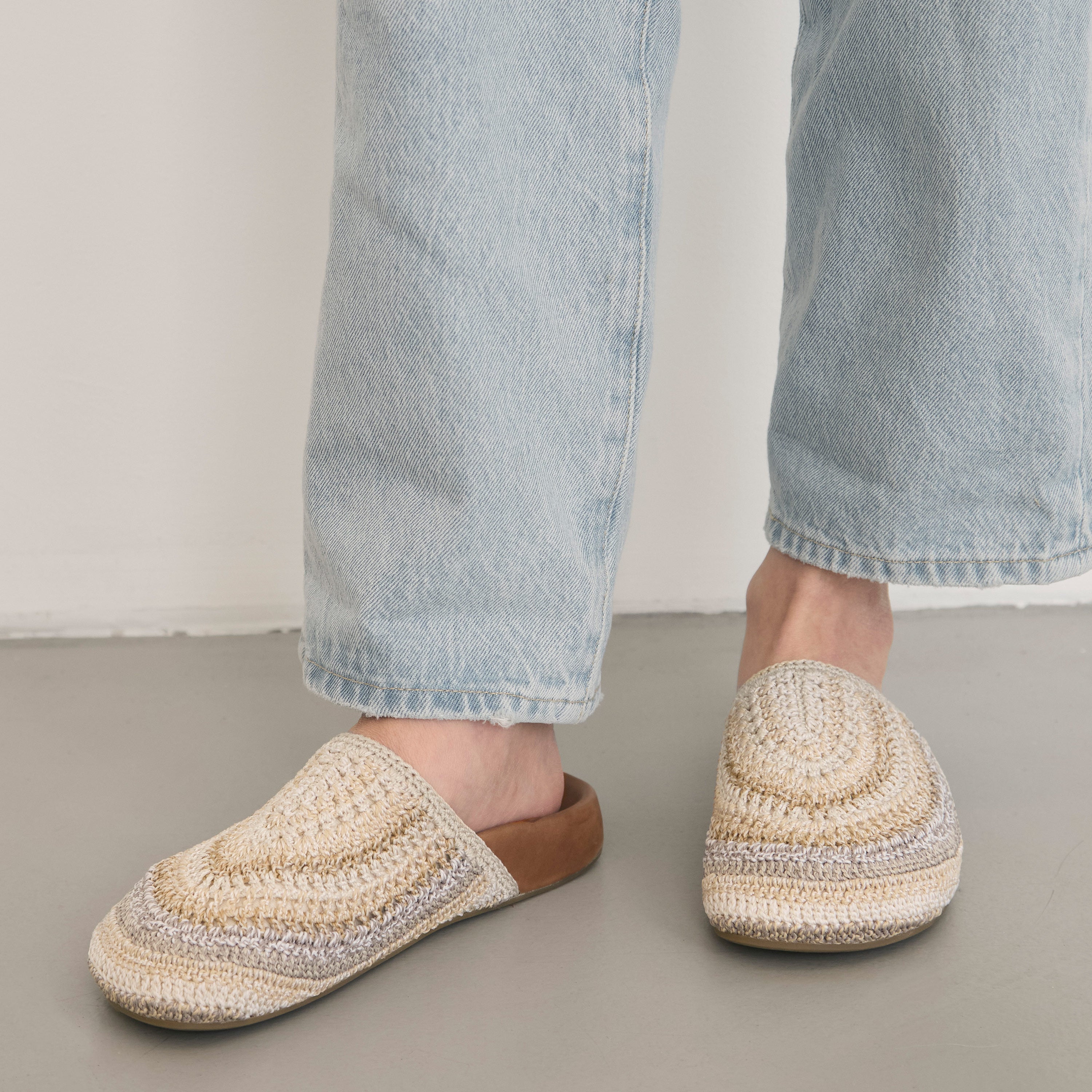The Sak Bolinas Clog - Hand Crochet - Sand Stripe