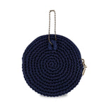 The Sak Circle Coin Pouch - Hand Crochet - Denim Maritime Heart