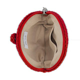 The Sak Circle Coin Pouch - Hand Crochet - Scarlet Rosewood Heart