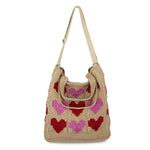The Sak Lanie Market Tote - Hand Crochet - Bamboo Heart