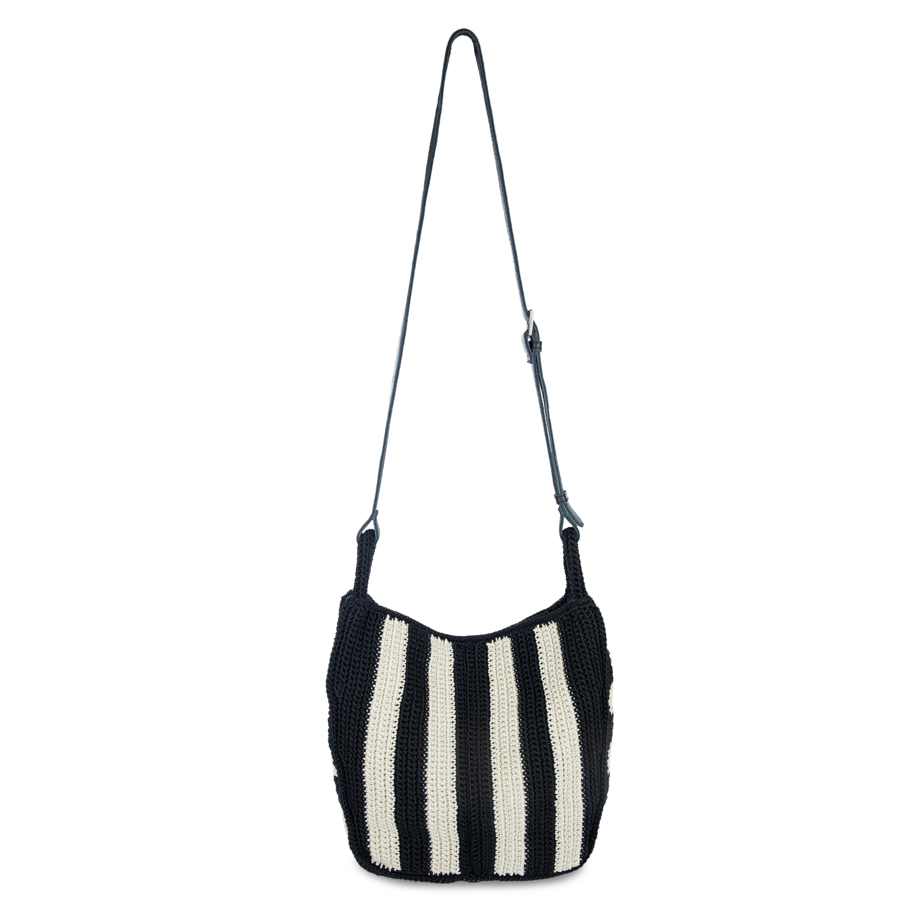 The Sak Los Feliz Crossbody - Hand Crochet - Black Stripe
