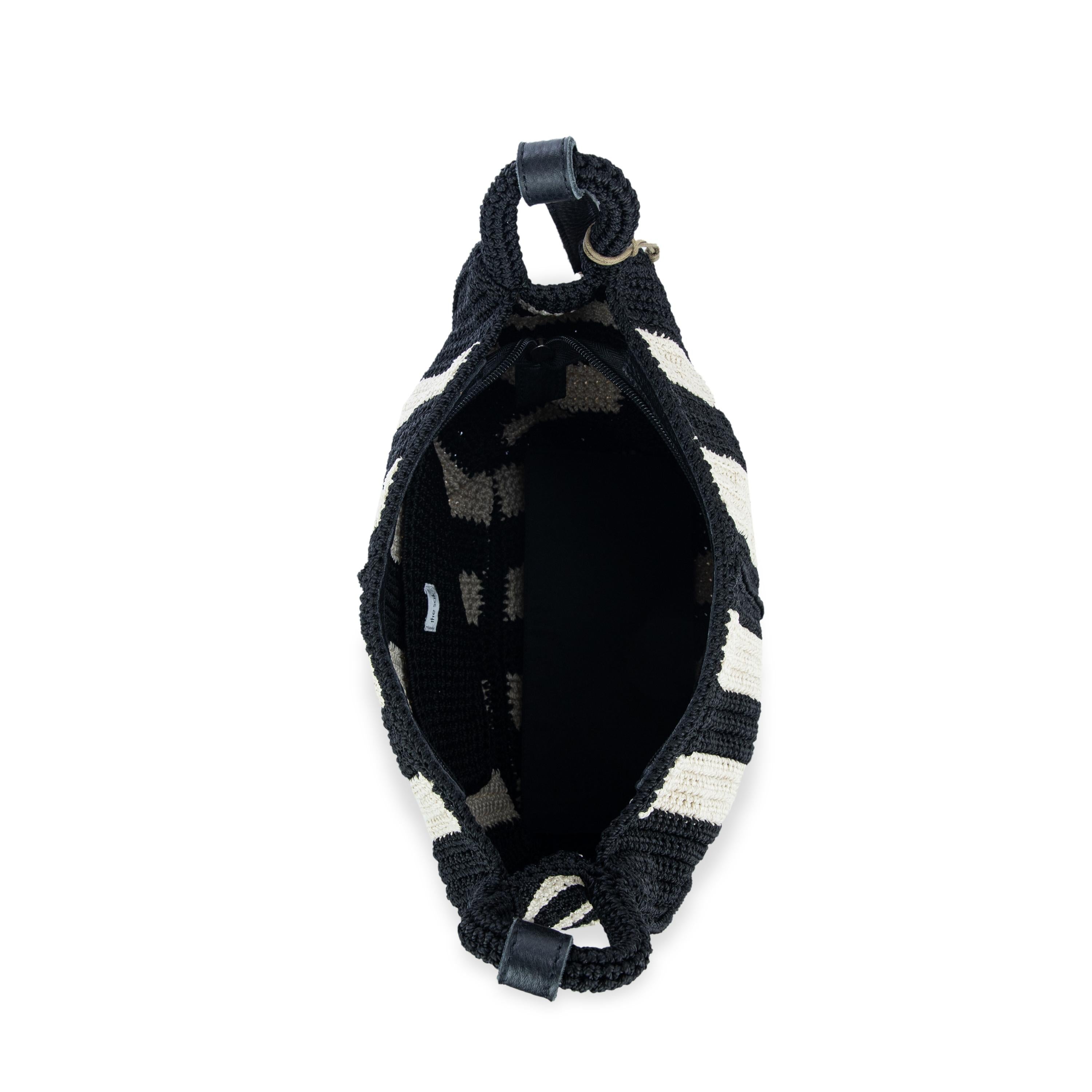 The Sak Los Feliz Crossbody - Hand Crochet - Black Stripe