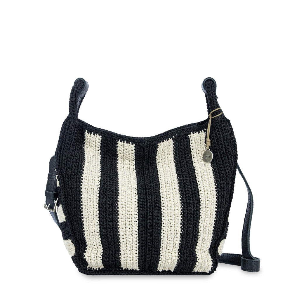 Los Feliz Crossbody Bag in Black Stripe Crochet – The Sak display picture 1
