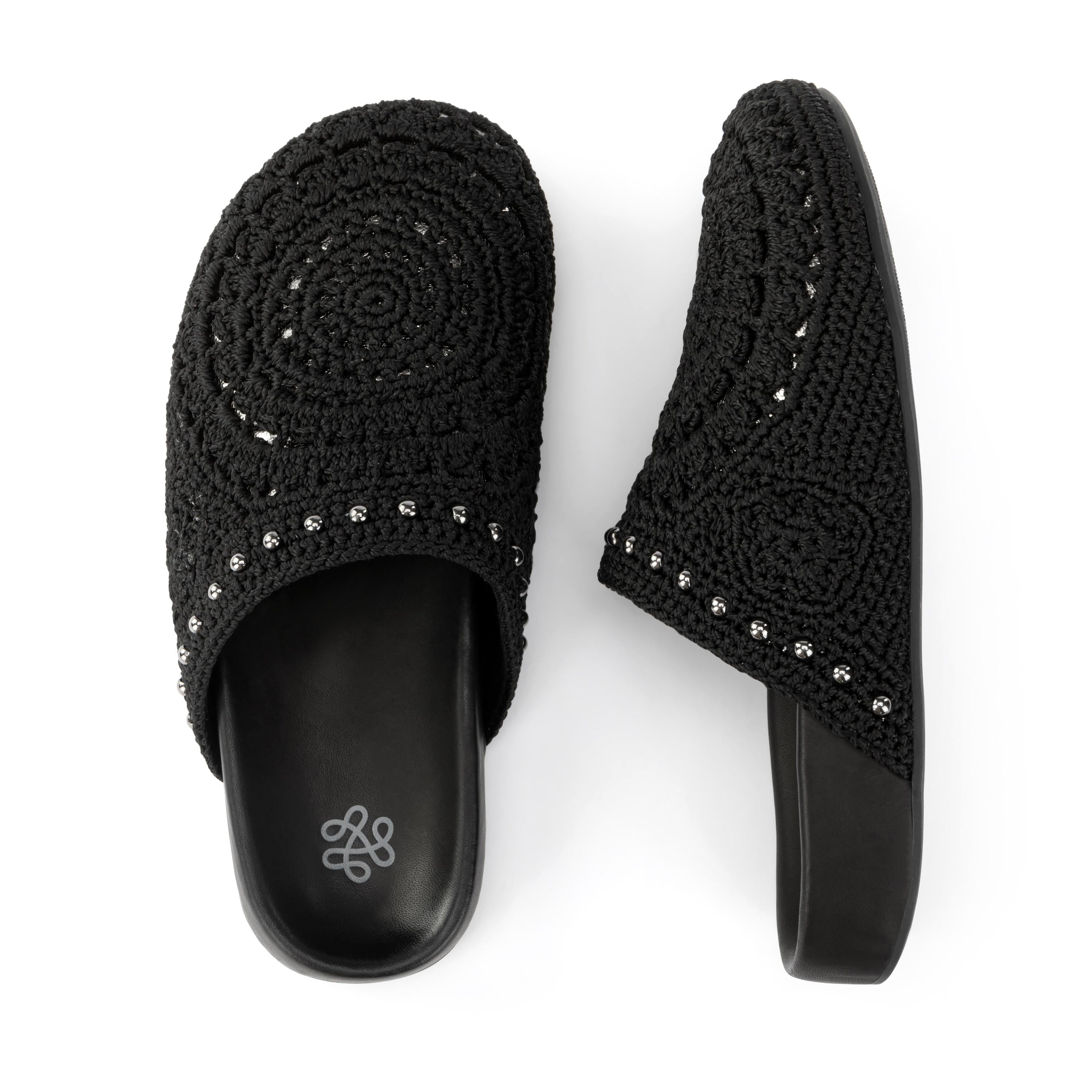 The Sak Bolinas Clog - Hand Crochet - Black Medallion
