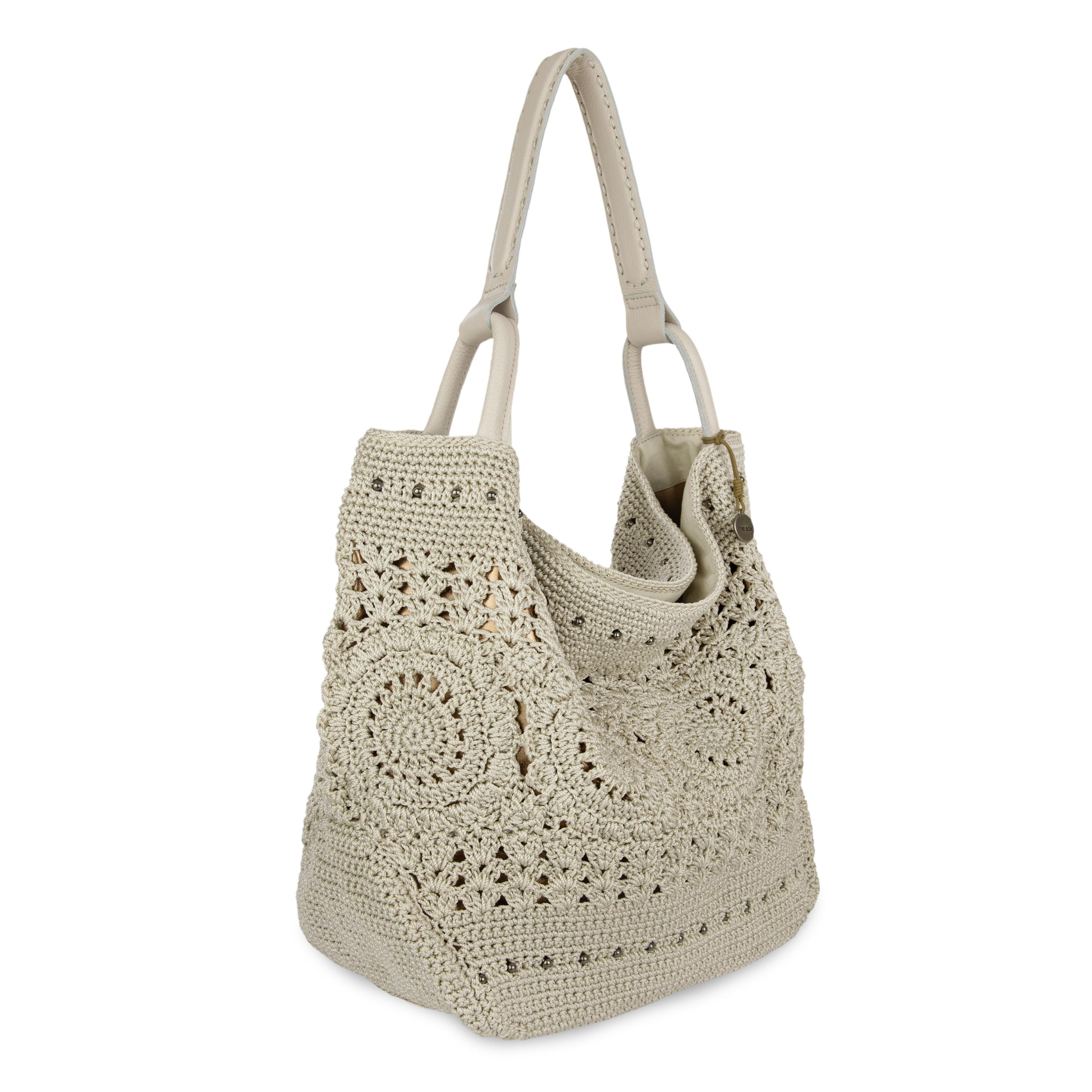 The Sak Los Feliz Large Tote - Hand Crochet - Natural Medallion