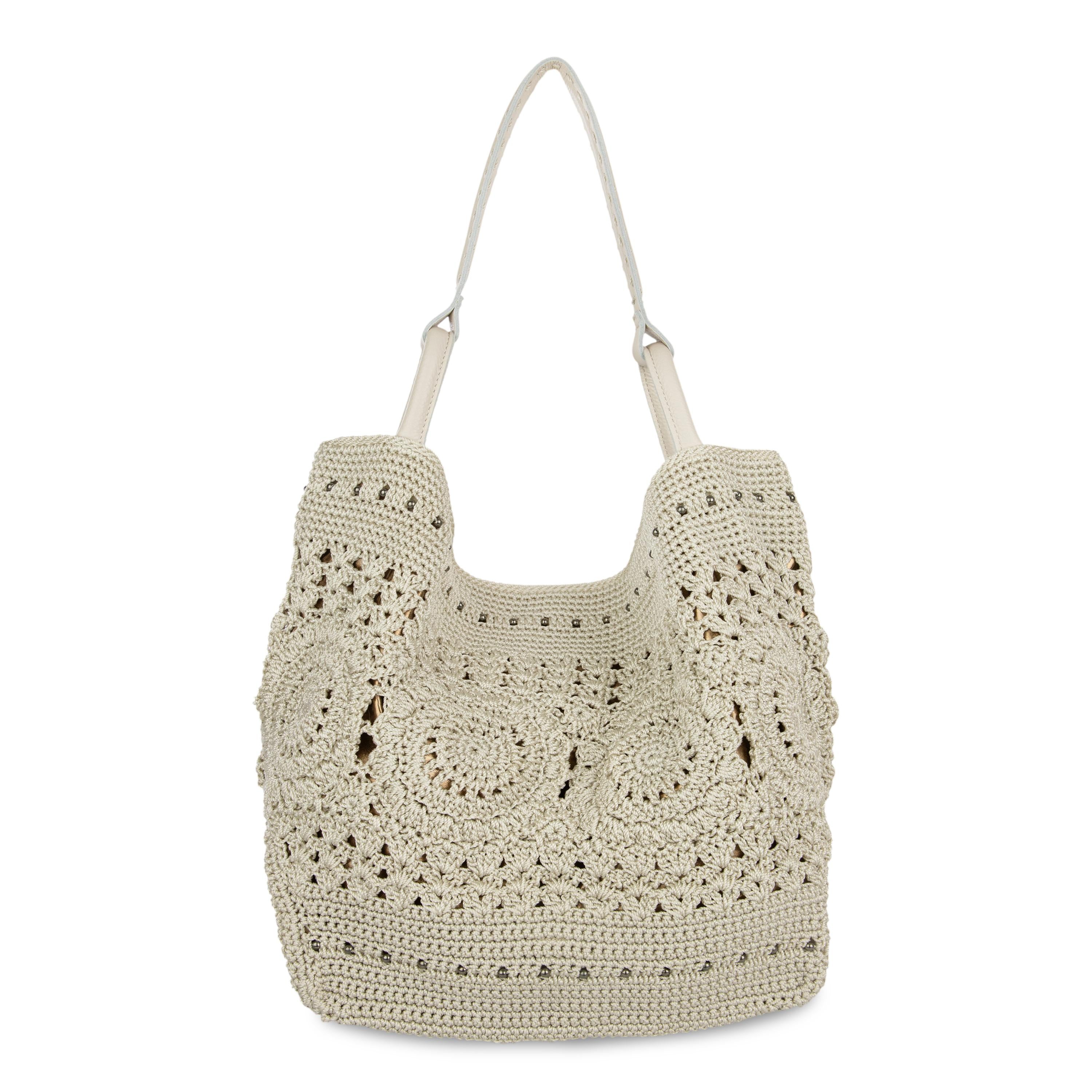 The Sak Los Feliz Large Tote - Hand Crochet - Natural Medallion