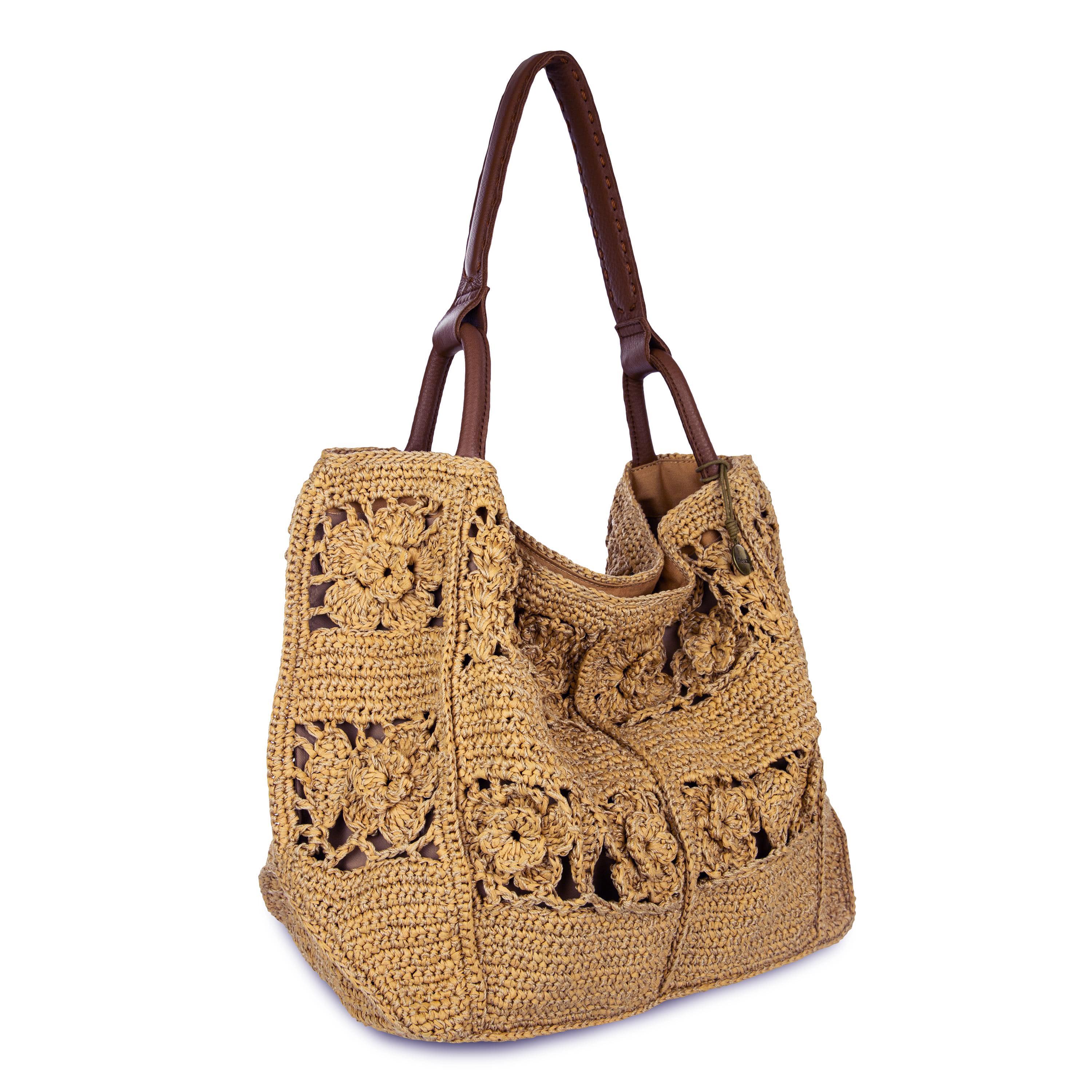The Sak Los Feliz Large Tote - Hand Crochet - Natural Tonal Flower