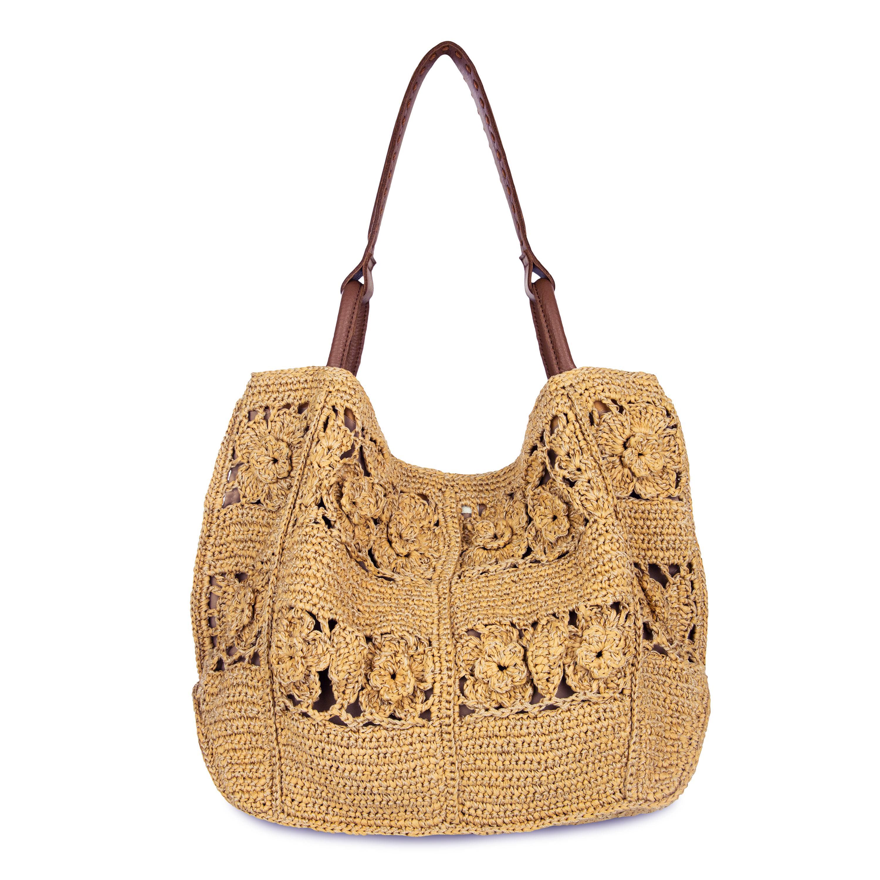The Sak Los Feliz Large Tote - Hand Crochet - Natural Tonal Flower