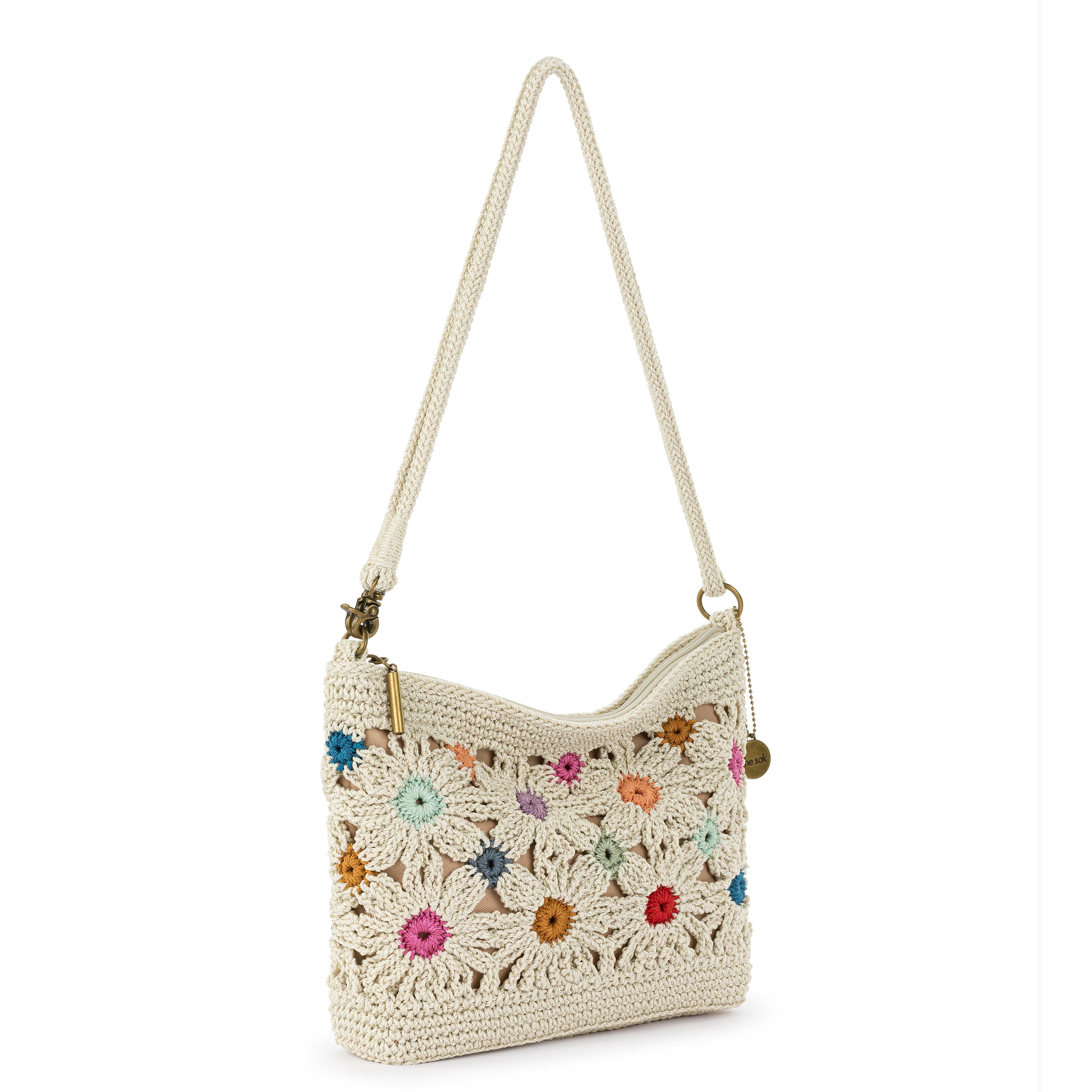 The Sak Lumi Crossbody - Hand Crochet - Natural Multi Flowers