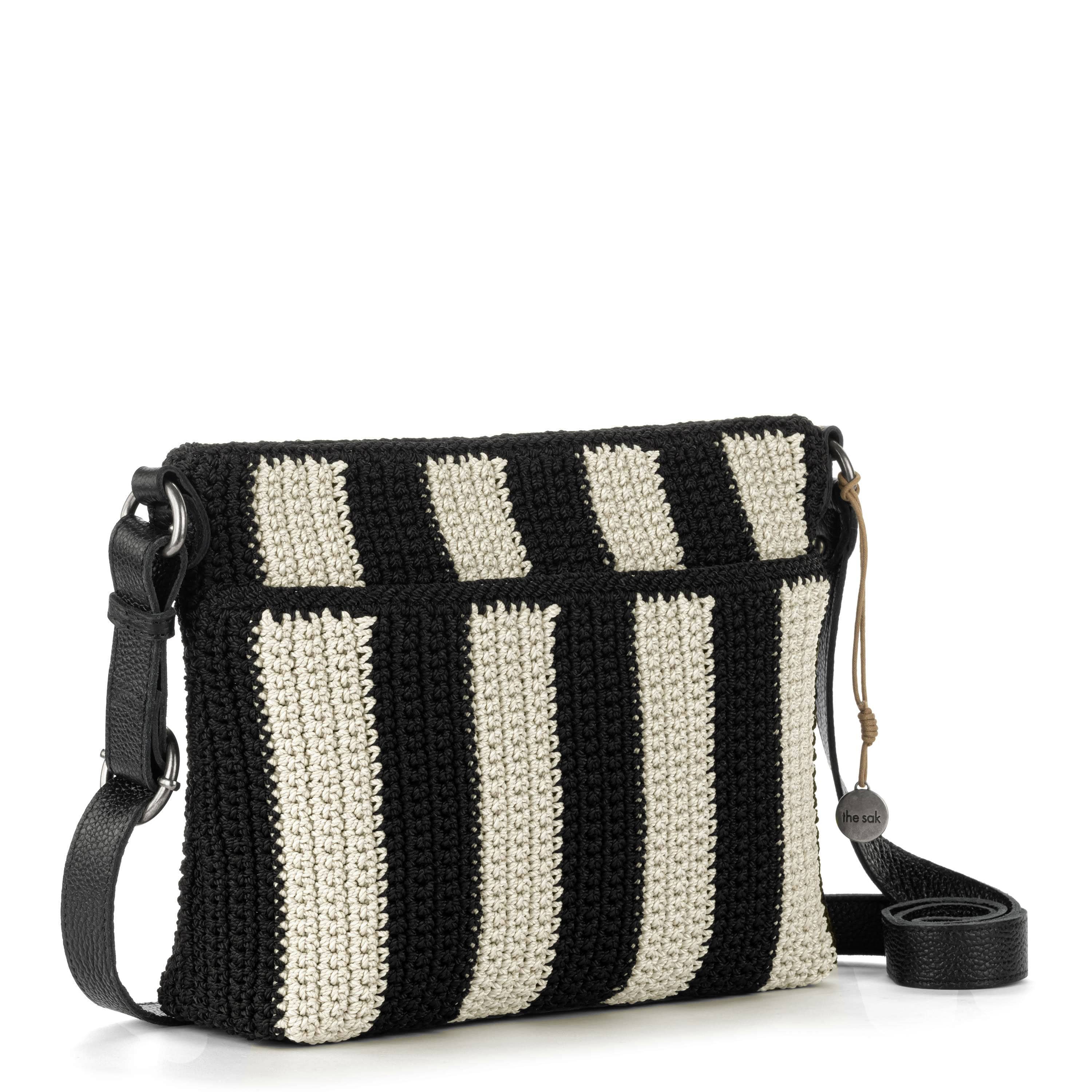 The Sak Melrose Crossbody - Hand Crochet - Black Stripe