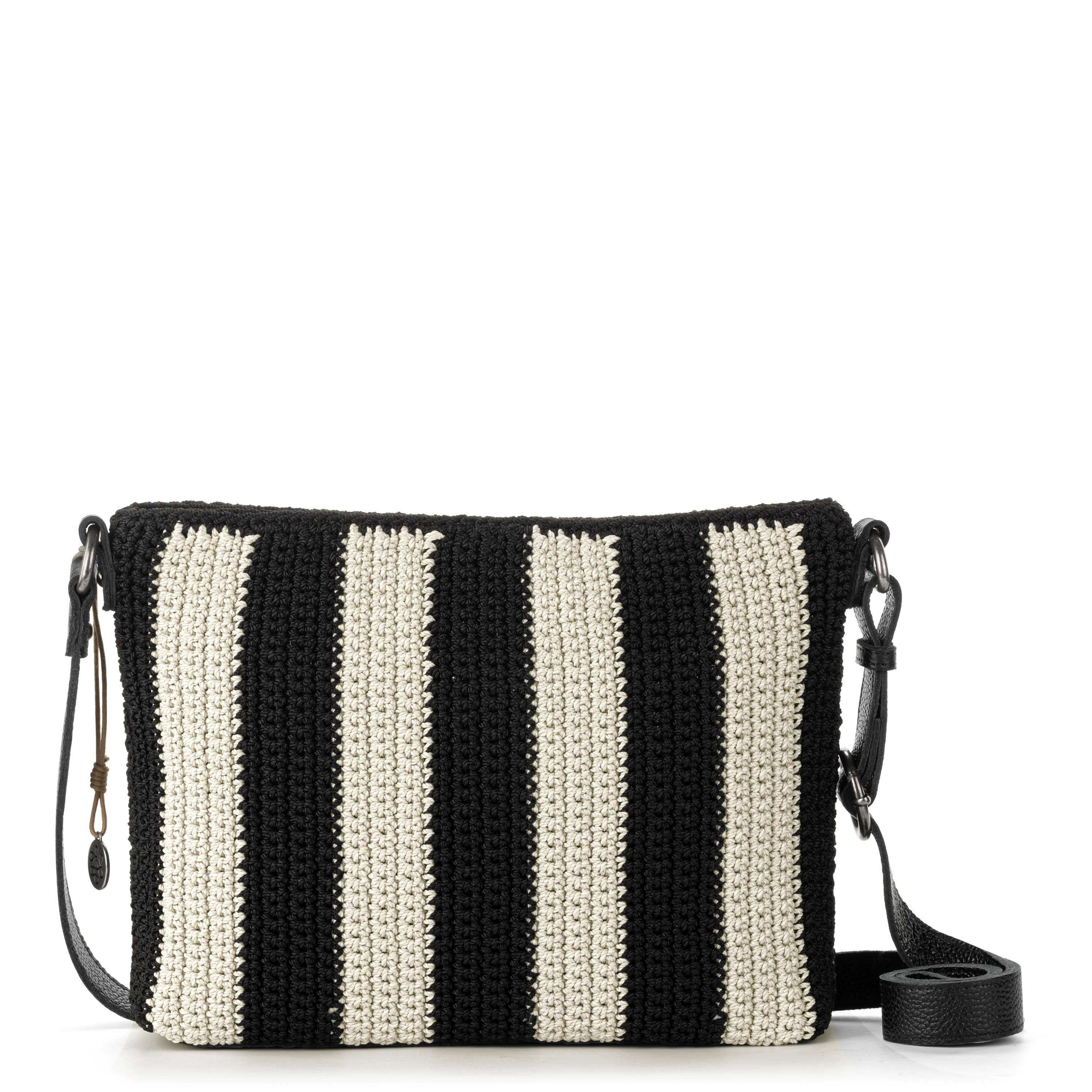 The Sak Melrose Crossbody - Hand Crochet - Black Stripe