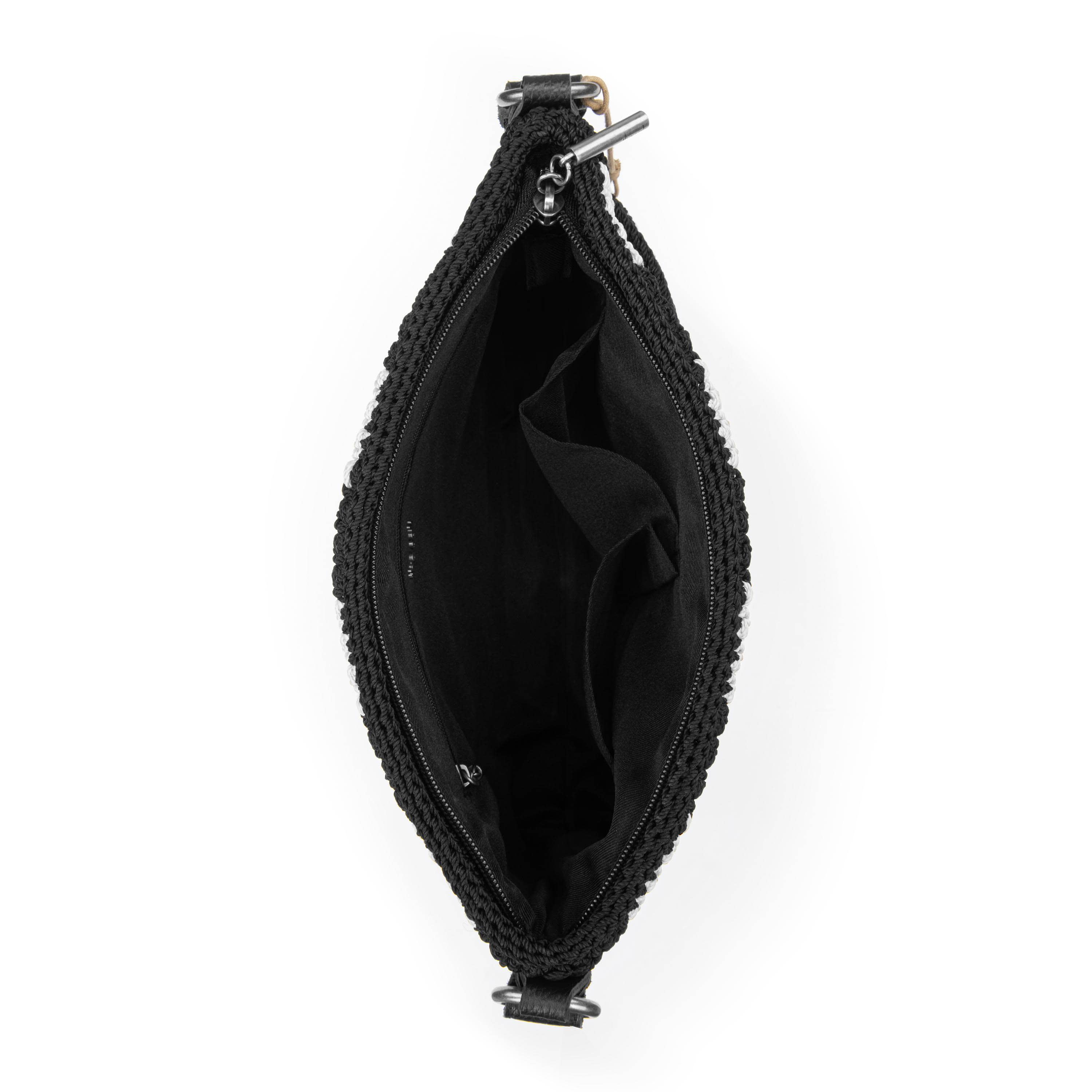 The Sak Melrose Crossbody - Hand Crochet - Black Stripe