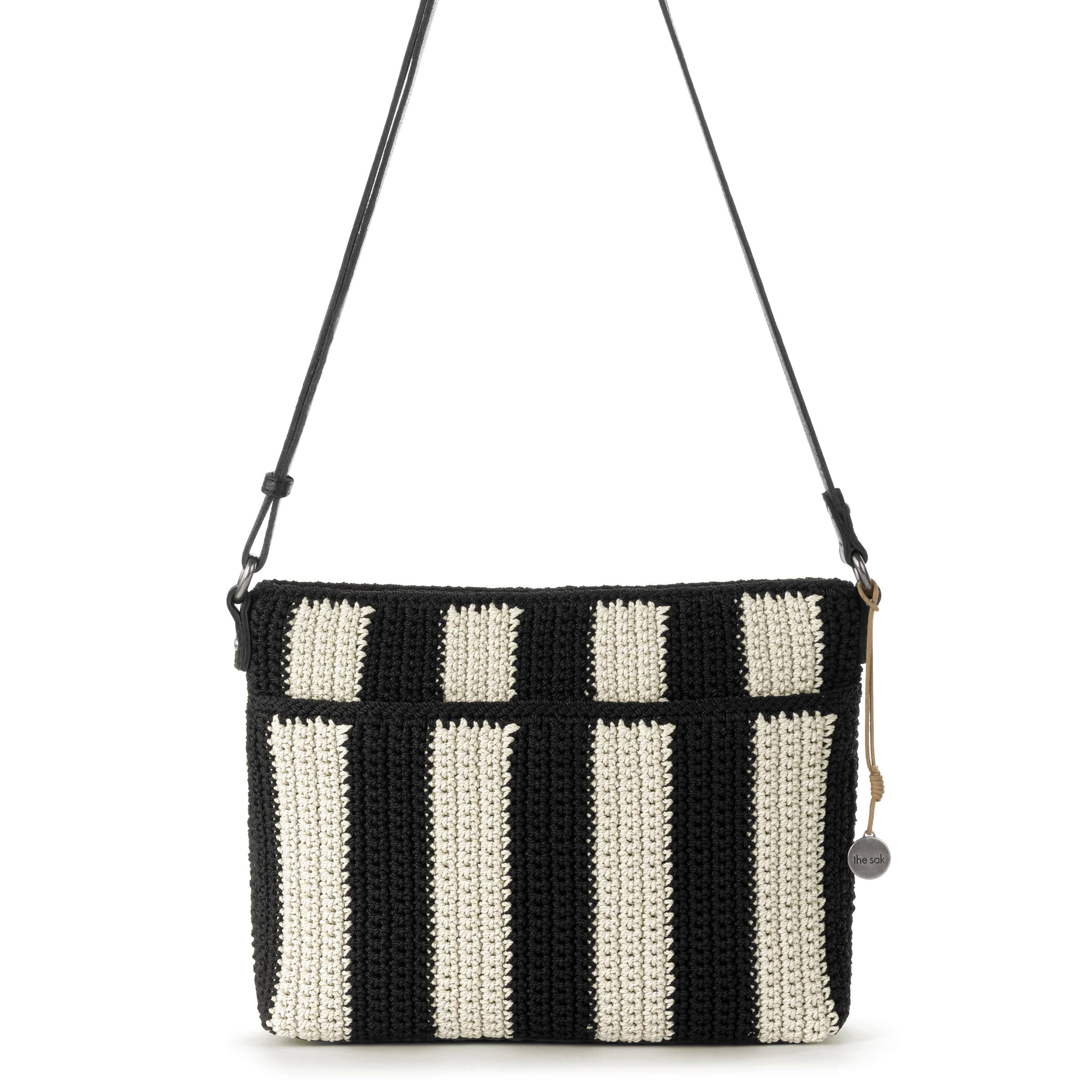The Sak Melrose Crossbody - Hand Crochet - Black Stripe