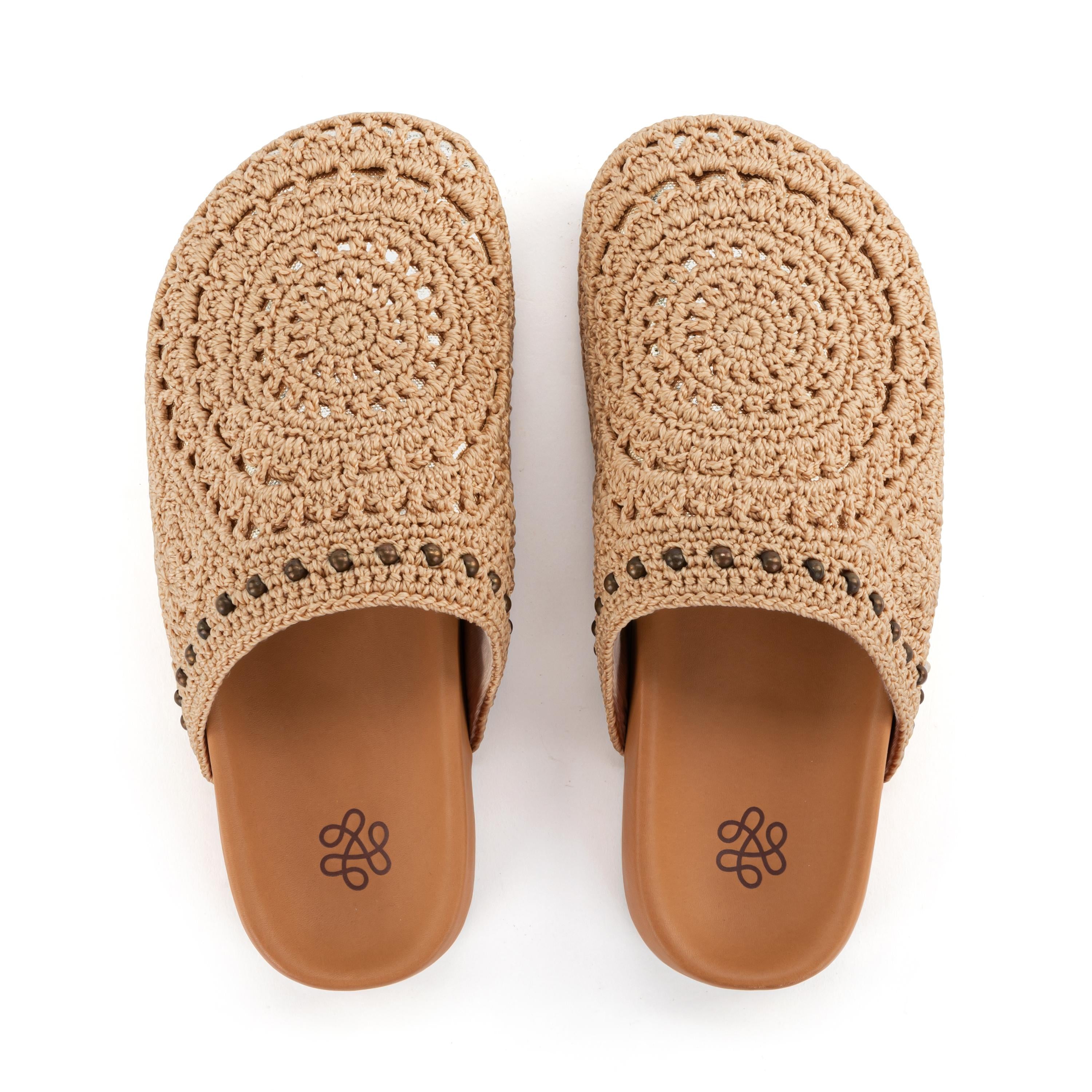 The Sak Bolinas Clog - Hand Crochet - Bamboo Medallion