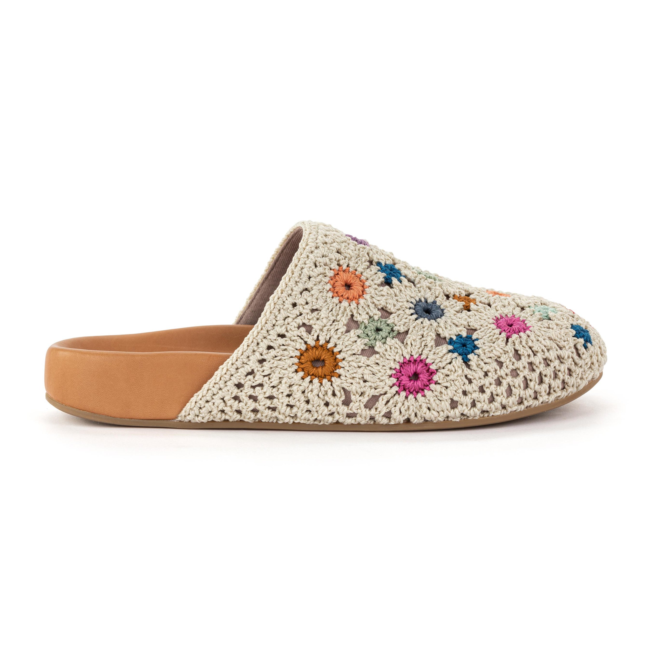 The Sak Bolinas Clog in Crochet and Leather, Slip On Entry(Sand The Sak Bolinas Clog in Crochet and Leather, Slip On Entry(Sand
