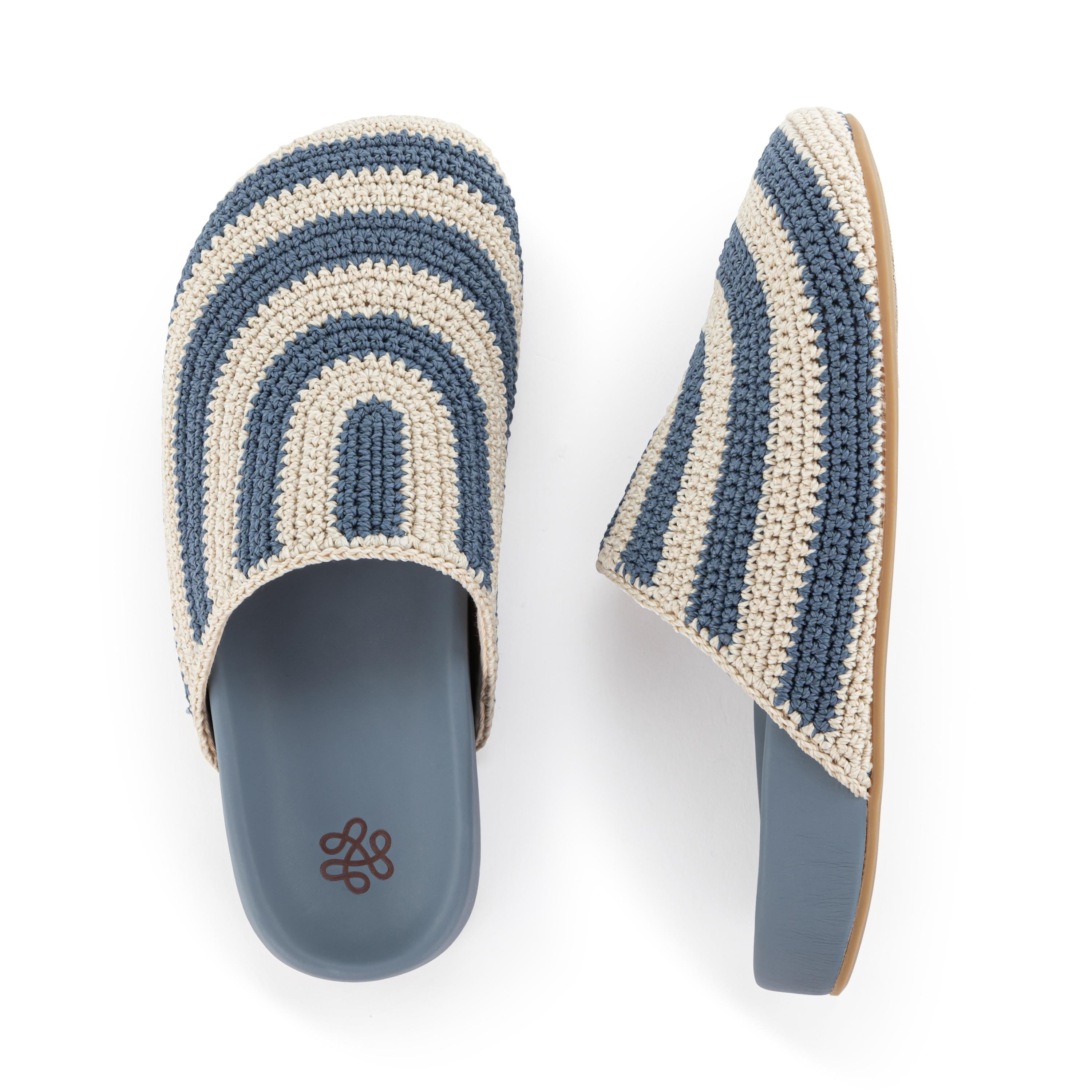 The Sak Bolinas Clog - Hand Crochet - Maritime Stripe
