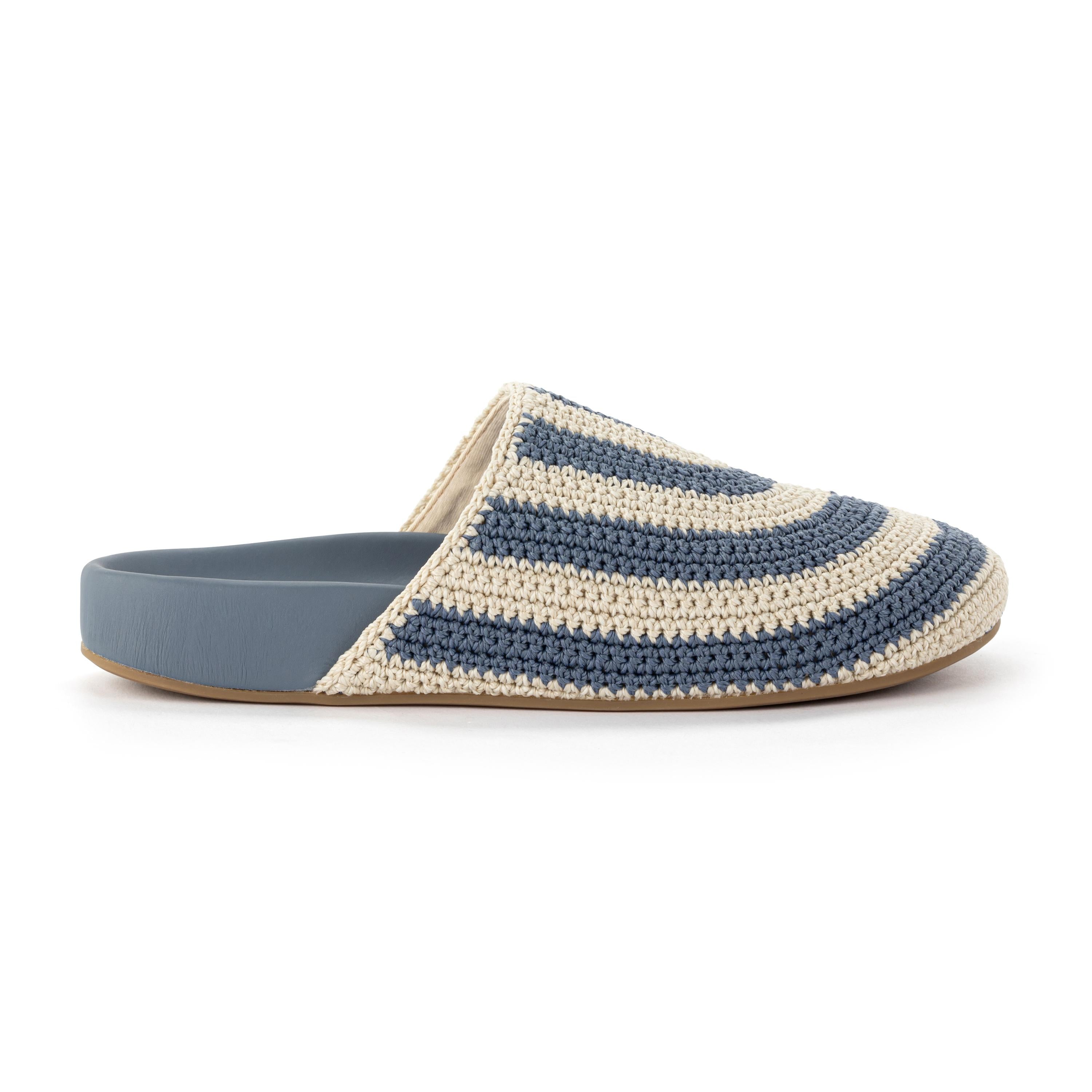 The Sak Bolinas Clog - Hand Crochet - Maritime Stripe