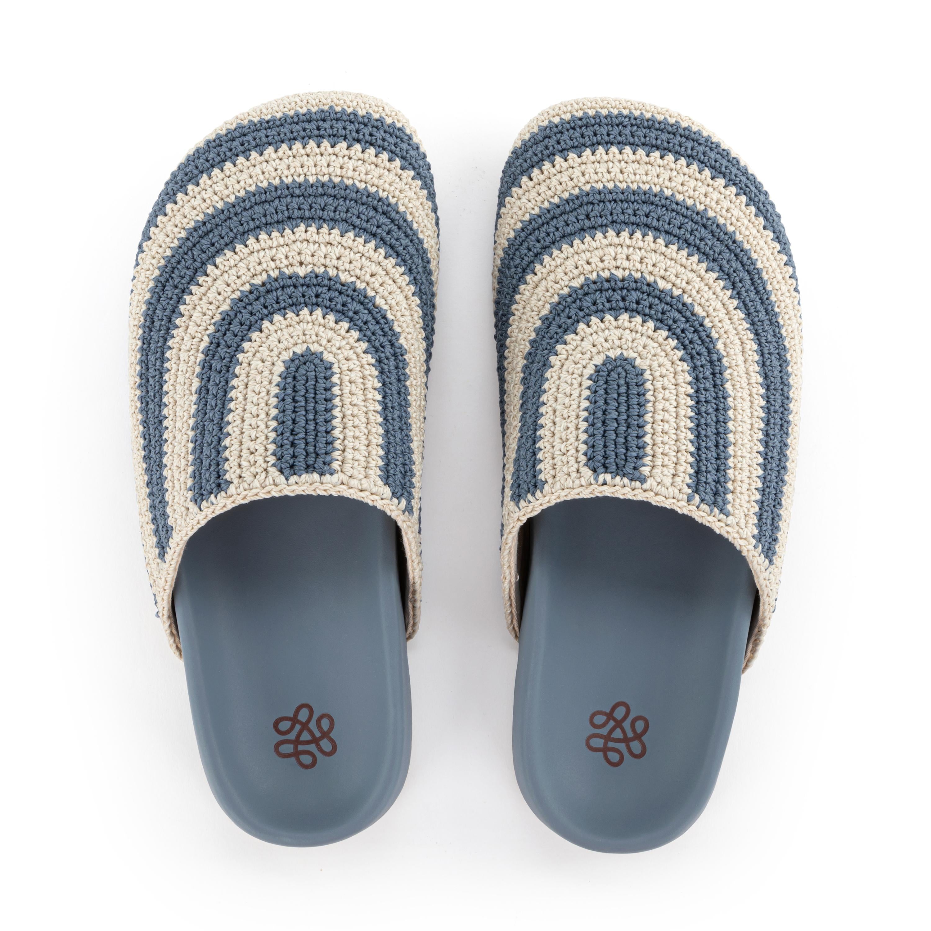 The Sak Bolinas Clog - Hand Crochet - Maritime Stripe