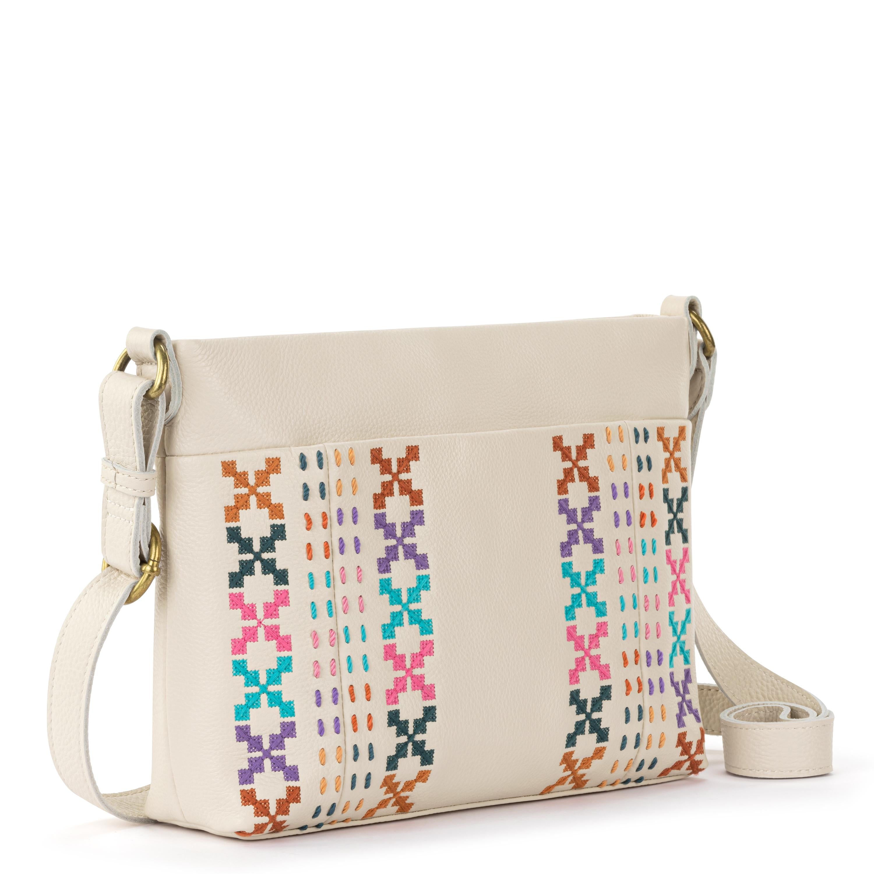 The Sak Melrose Crossbody - Leather - Stone Multi Needlepoint