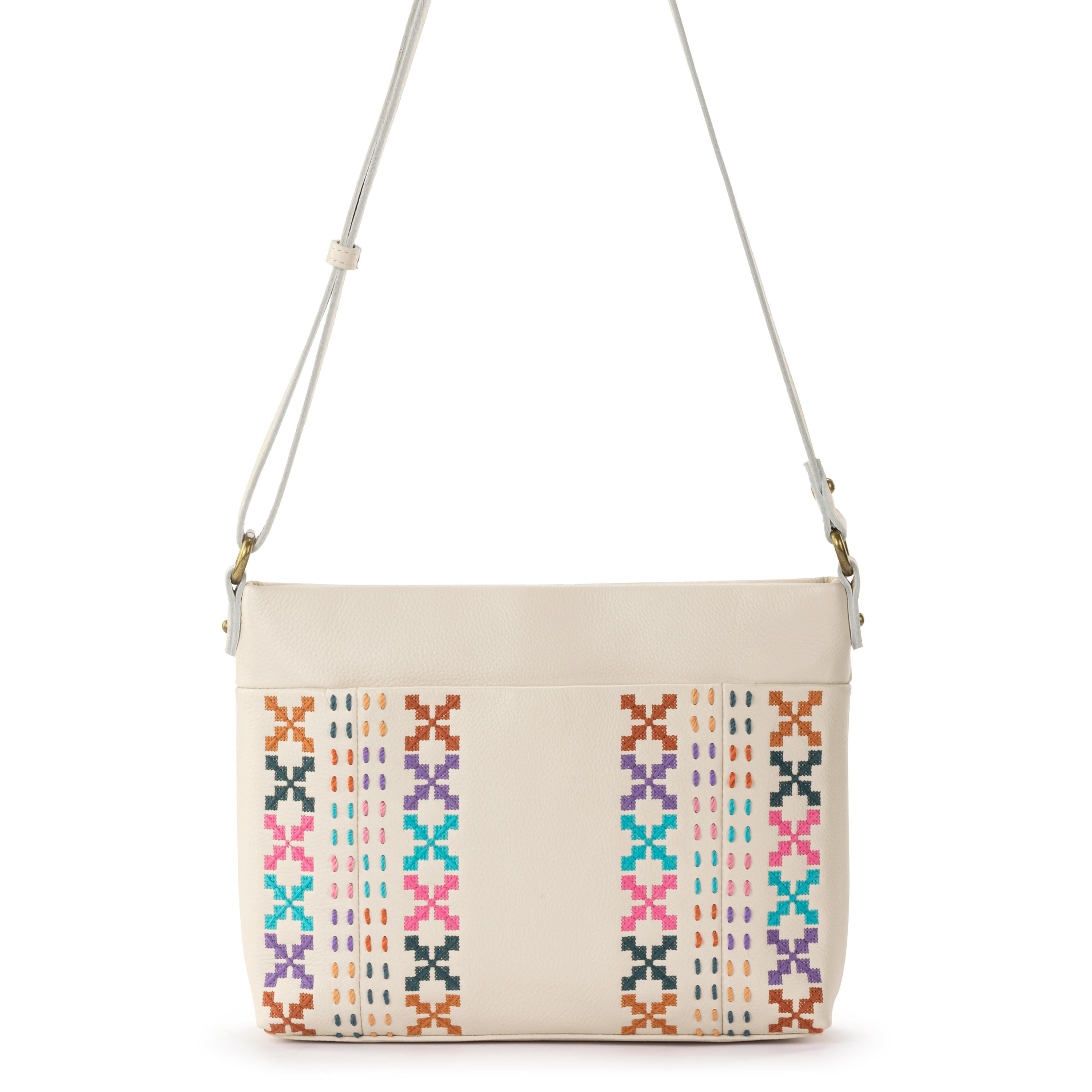 The Sak Melrose Crossbody - Leather - Stone Multi Needlepoint