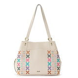 The Sak Melrose Satchel - Leather - Stone Multi Needlepoint
