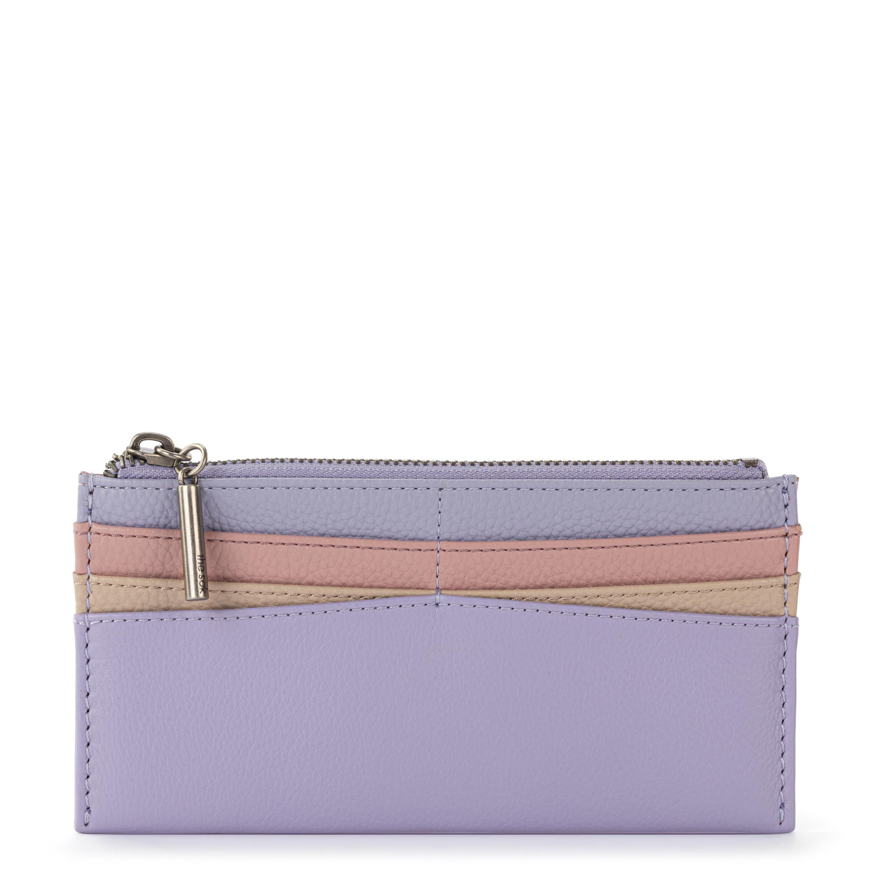 The Sak Neva Large Card Wallet - Leather - Orchid Block