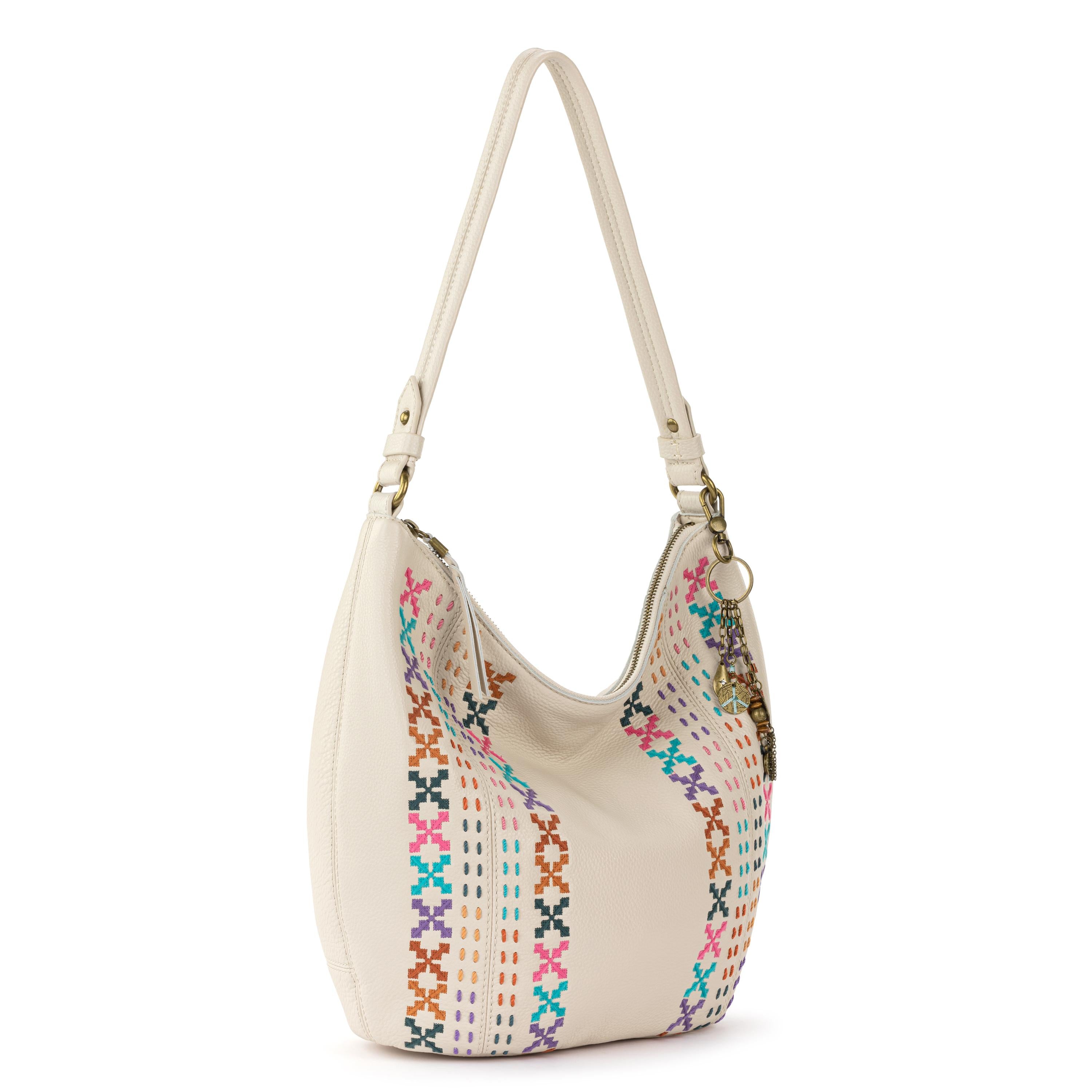 The Sak Sequoia Hobo - Leather - Stone Multi Needlepoint