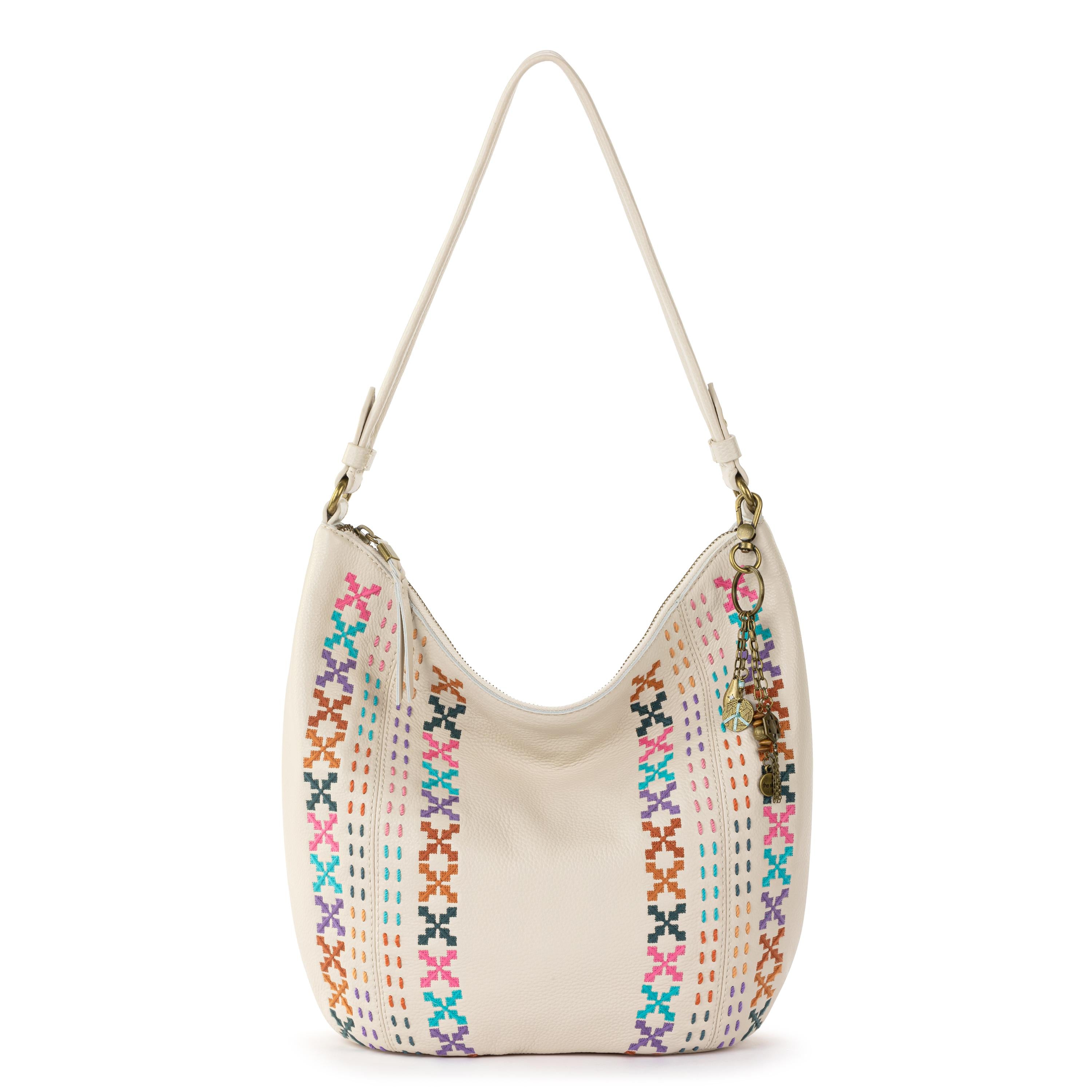 The Sak Sequoia Hobo - Leather - Stone Multi Needlepoint