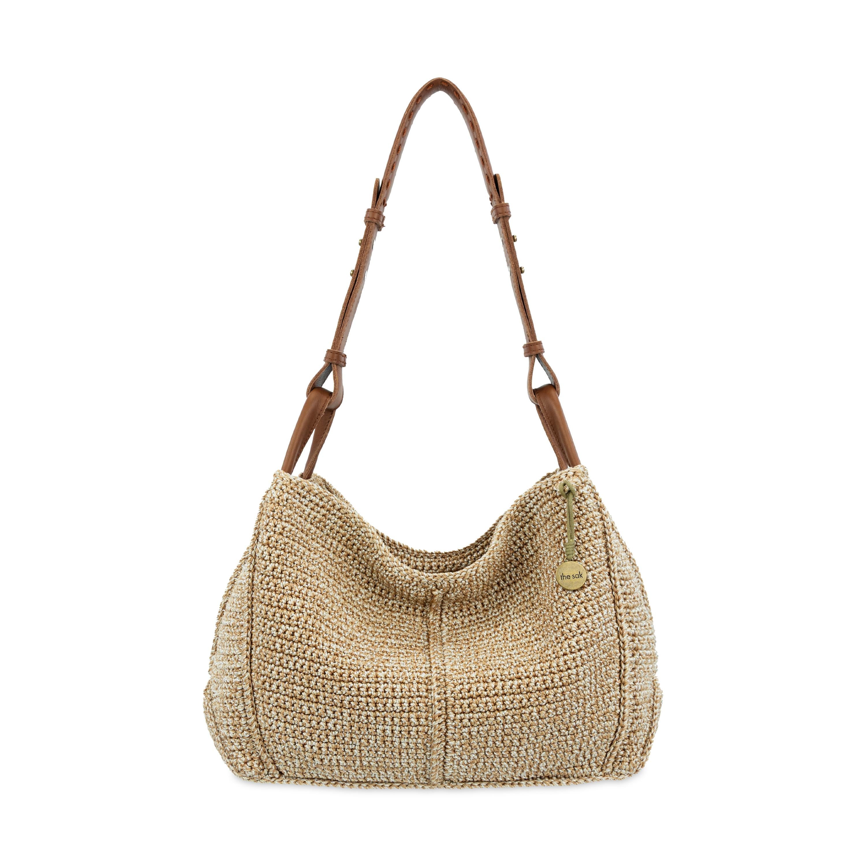 The Sak Indio Crochet Demi Hobo Handbags Bamboo Static