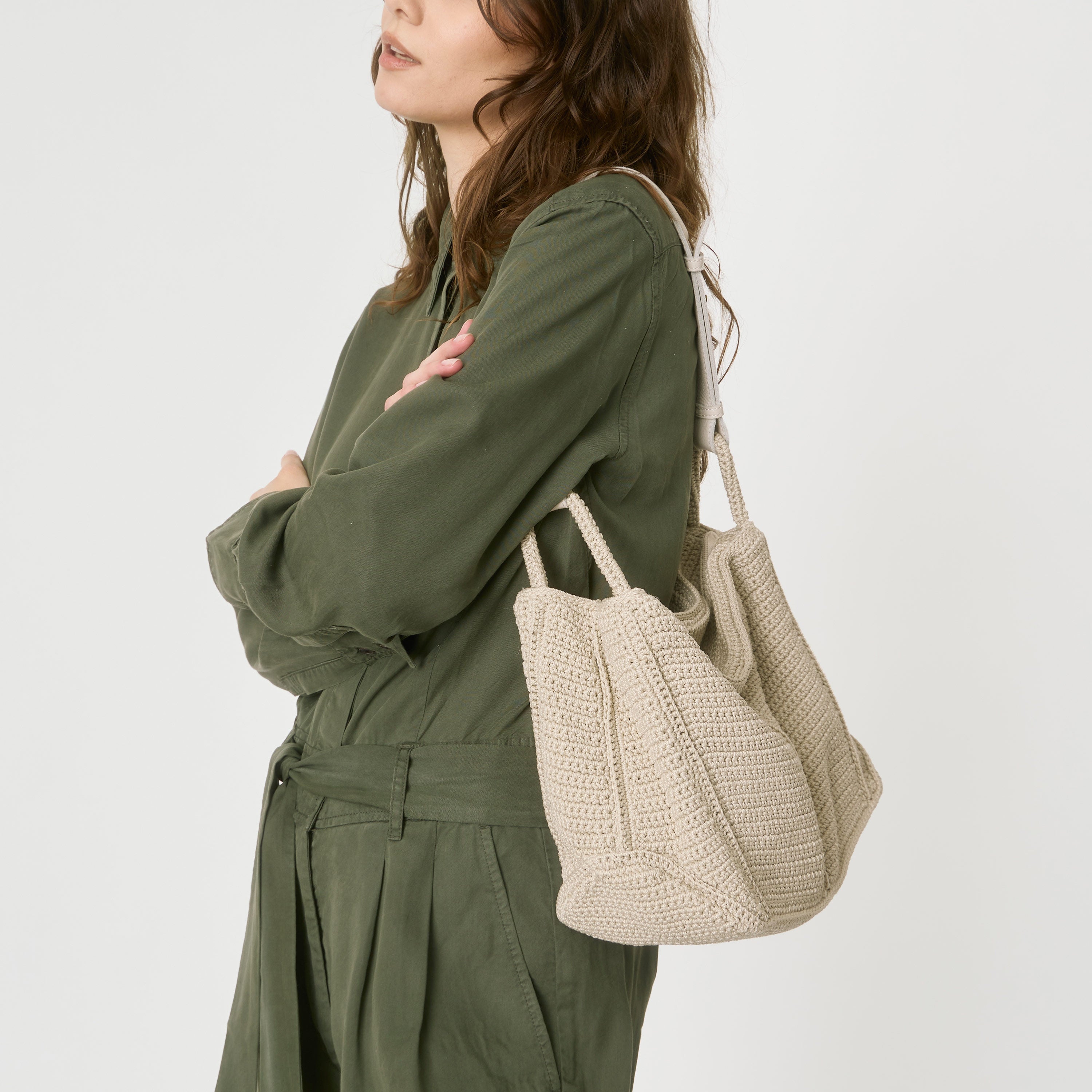 The Sak Los Feliz Hobo - Hand Crochet - Ecru