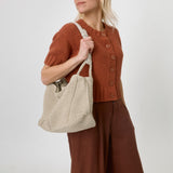 The Sak Los Feliz Hobo - Hand Crochet - Ecru