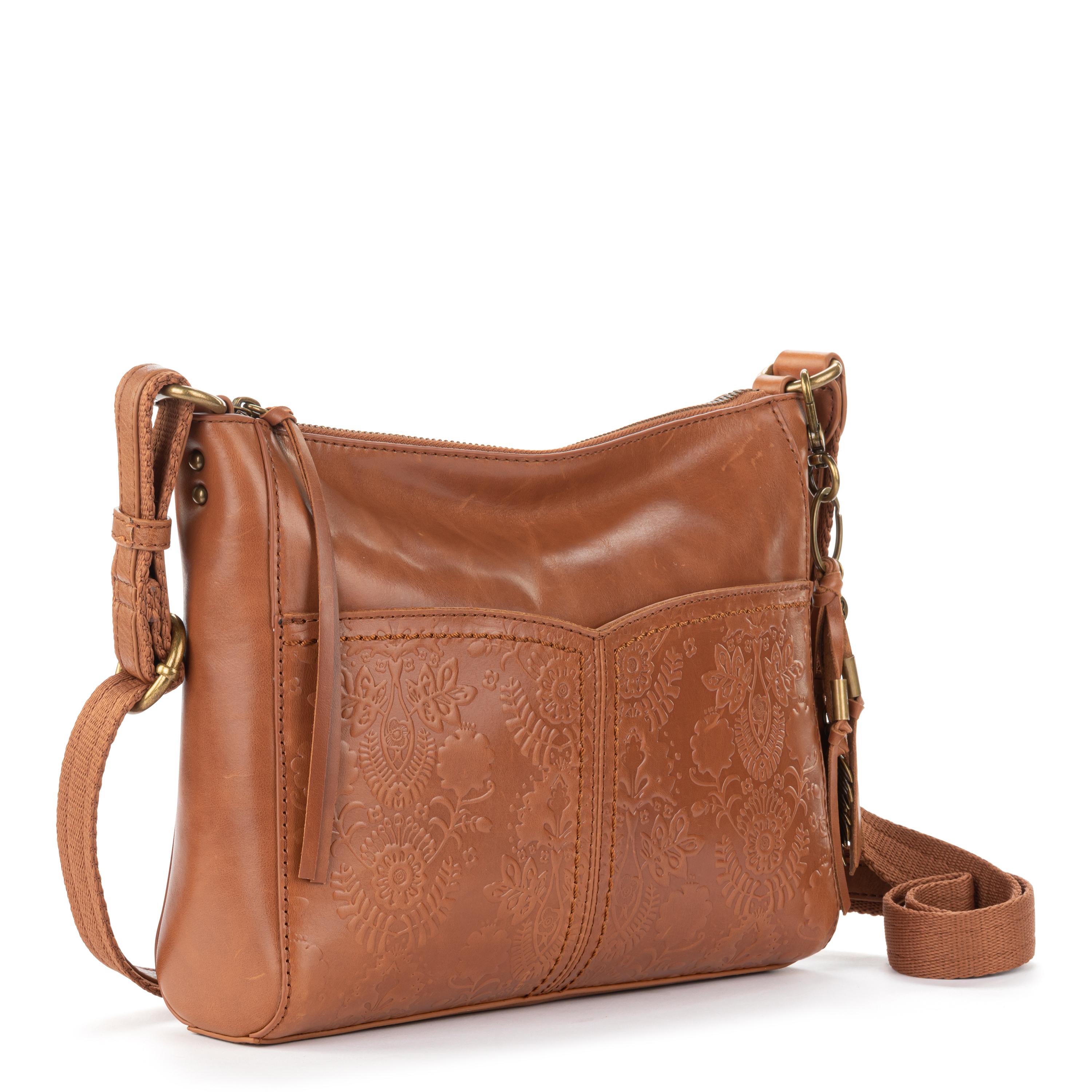 the sak tobacco floral embossed Women's Sequoia Leather Hobo Bag In Emboss/gold-tone Due to the complexities of the bag shape Encino Essential Wallet in Tobacco