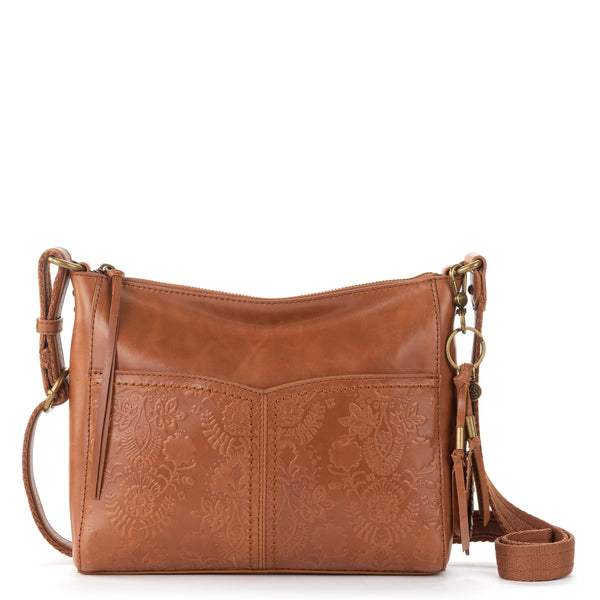 Alameda Crossbody Bag in Tobacco Floral Embossed Leather – The Sak