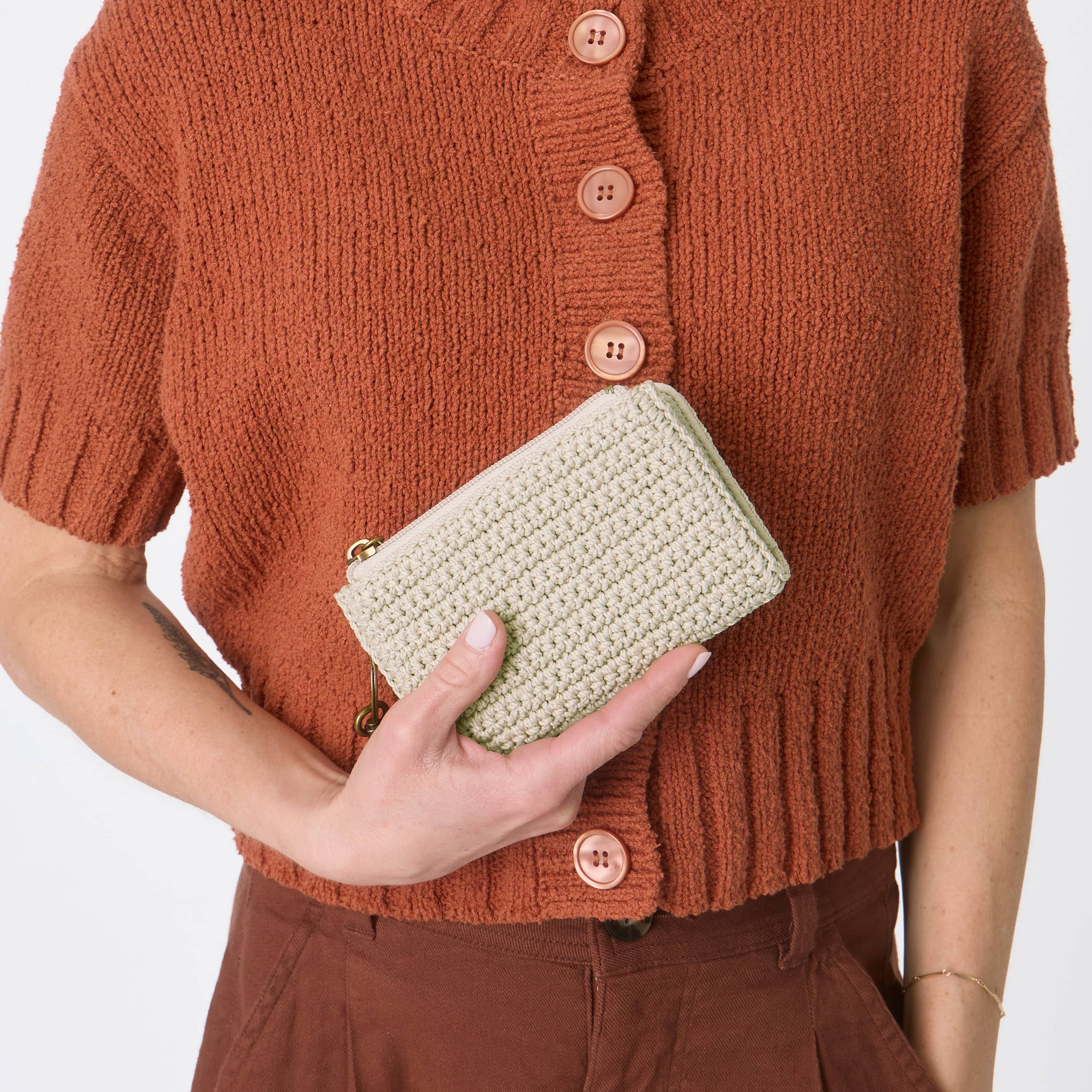 The Sak Encino Essential Wallet - Hand Crochet - Ecru