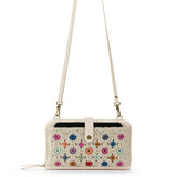 The Sak Iris Smartphone Wallet - Hand Crochet - Natural Multi Flowers