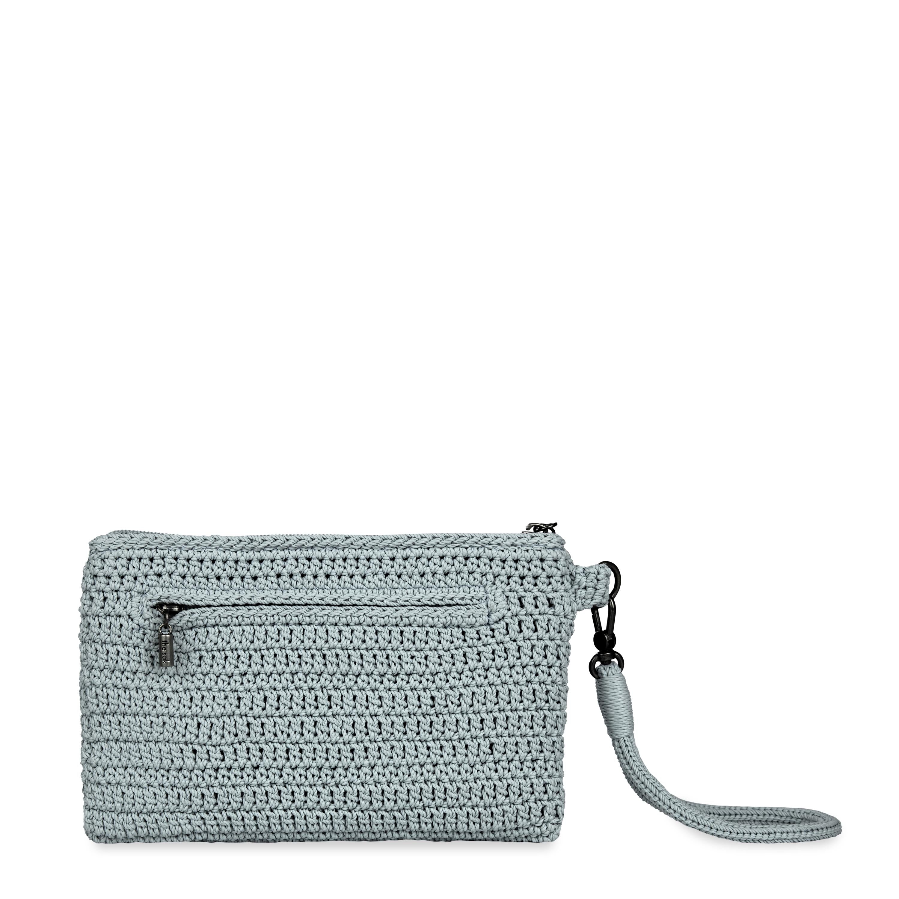 The Sak Essential Pouch Medium – Handgehäkelt, Mit Perlen, Ecru Multi, Reißverschlusstasche
